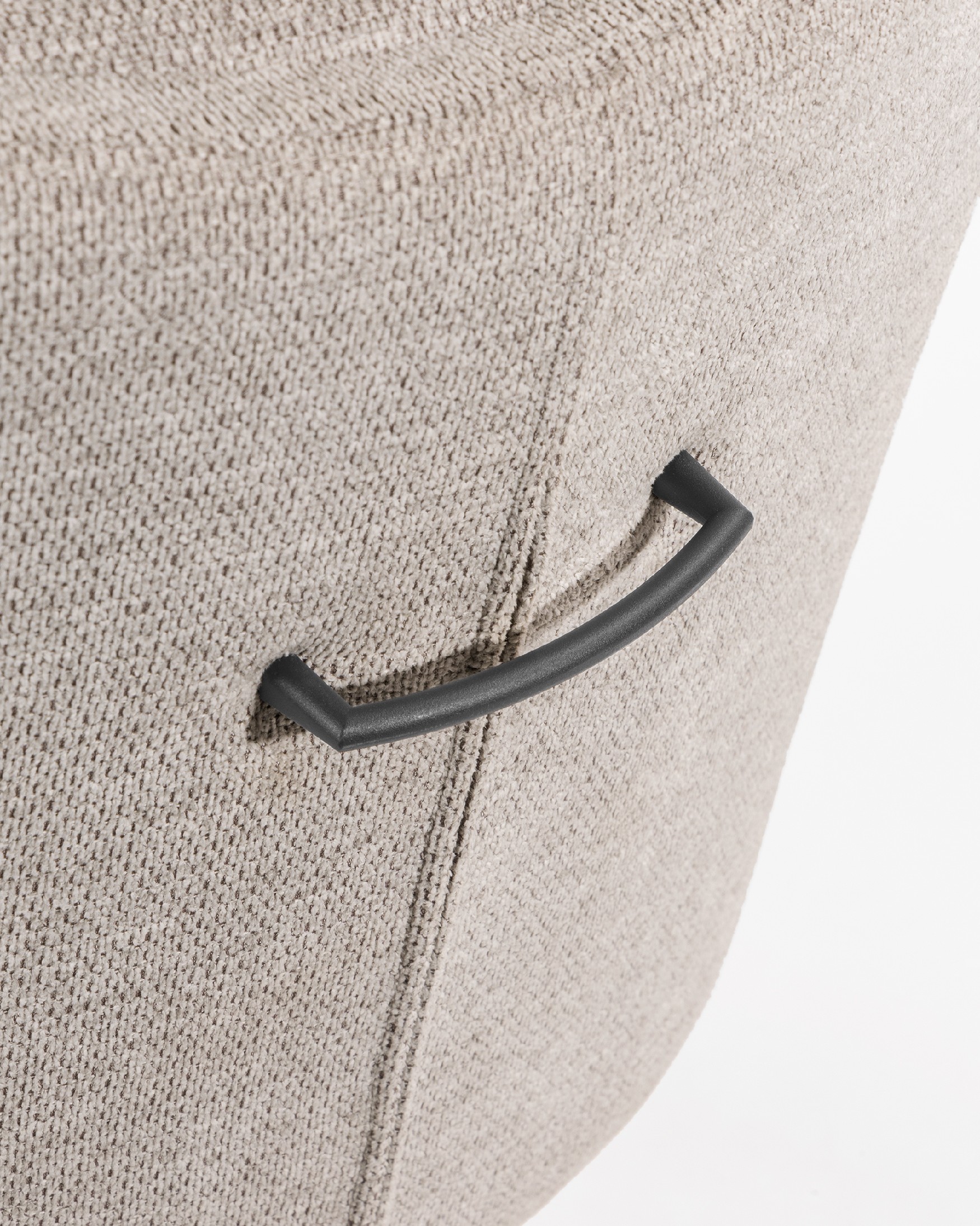 Salta chair 360º swivel with return function, earth upholstery and black metal legs