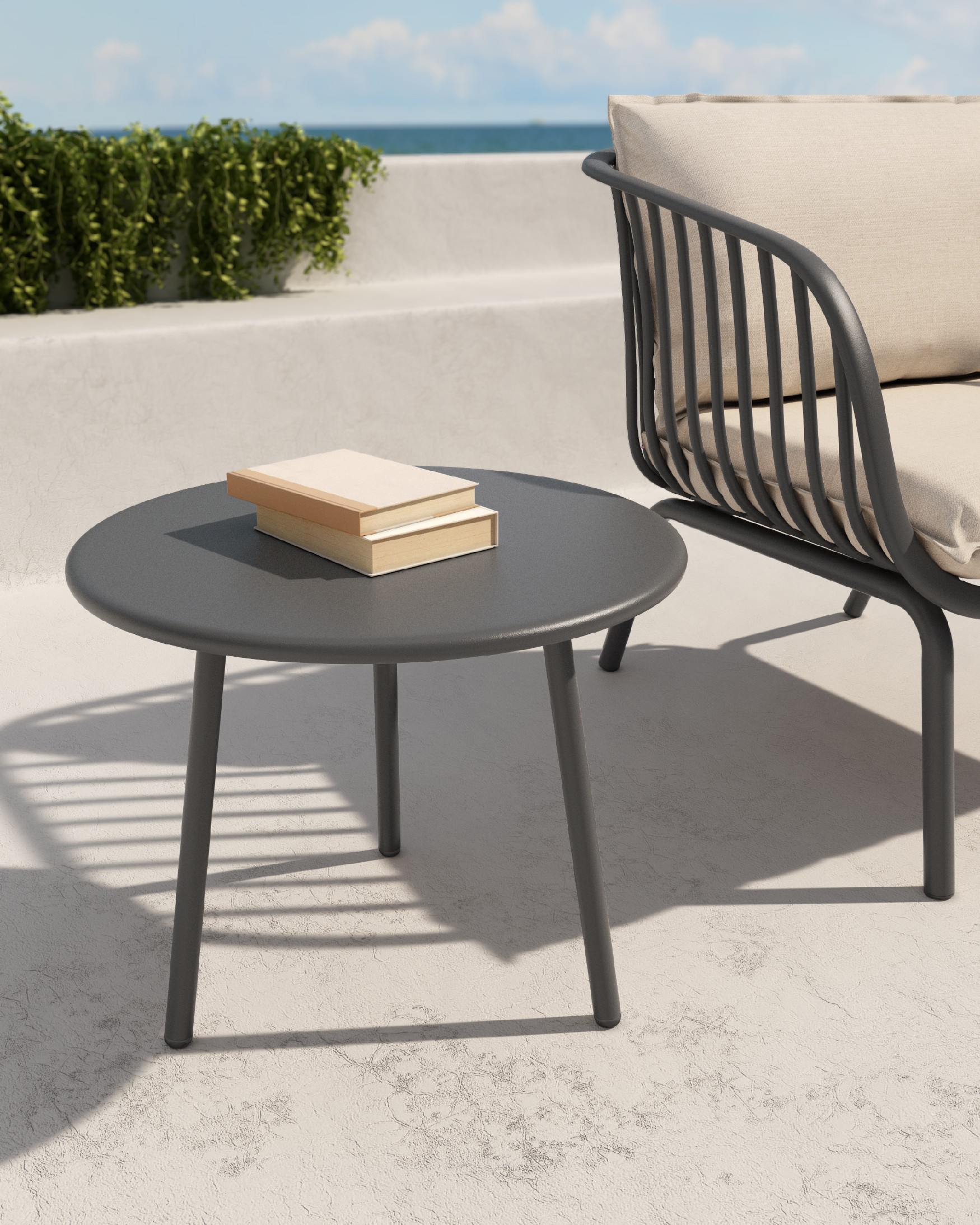 Samoa graphite side table Ø 50 cm