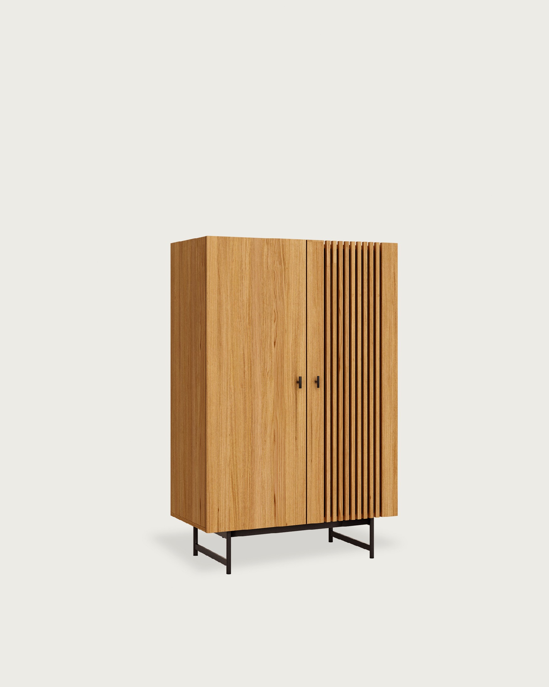 Samurai Sideboard with 2 natural oak veneer doors 80 x 125 cm