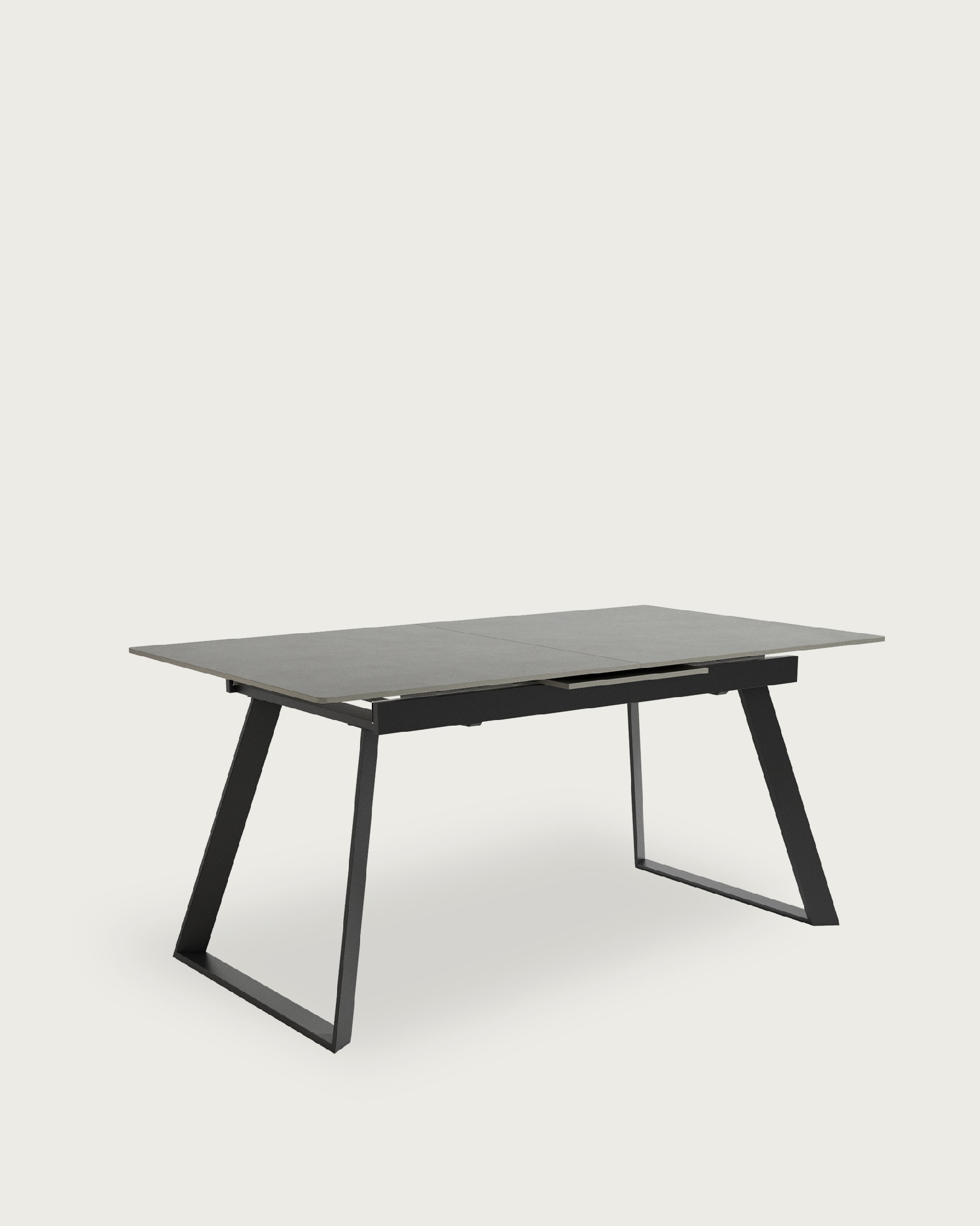Extendable Saona table with porland porcelain finish and black metal structure 160/200 x 90 cm