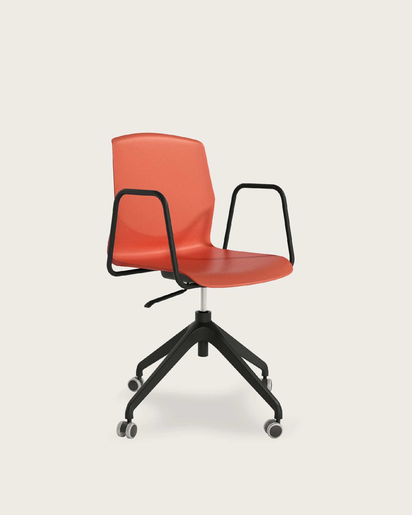 Coral polypropylene Seattle desk chair with black legs