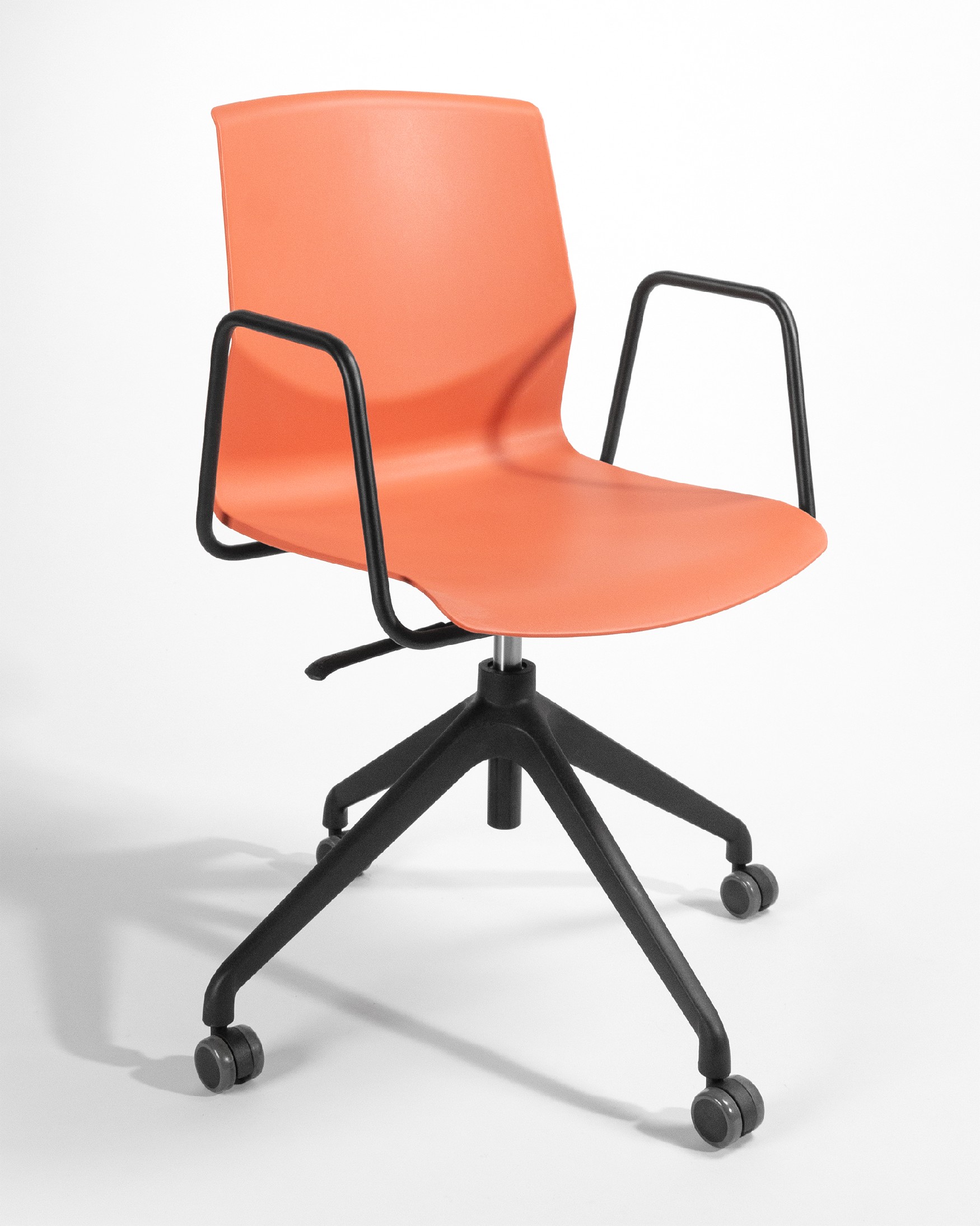 Coral polypropylene Seattle desk chair with black legs