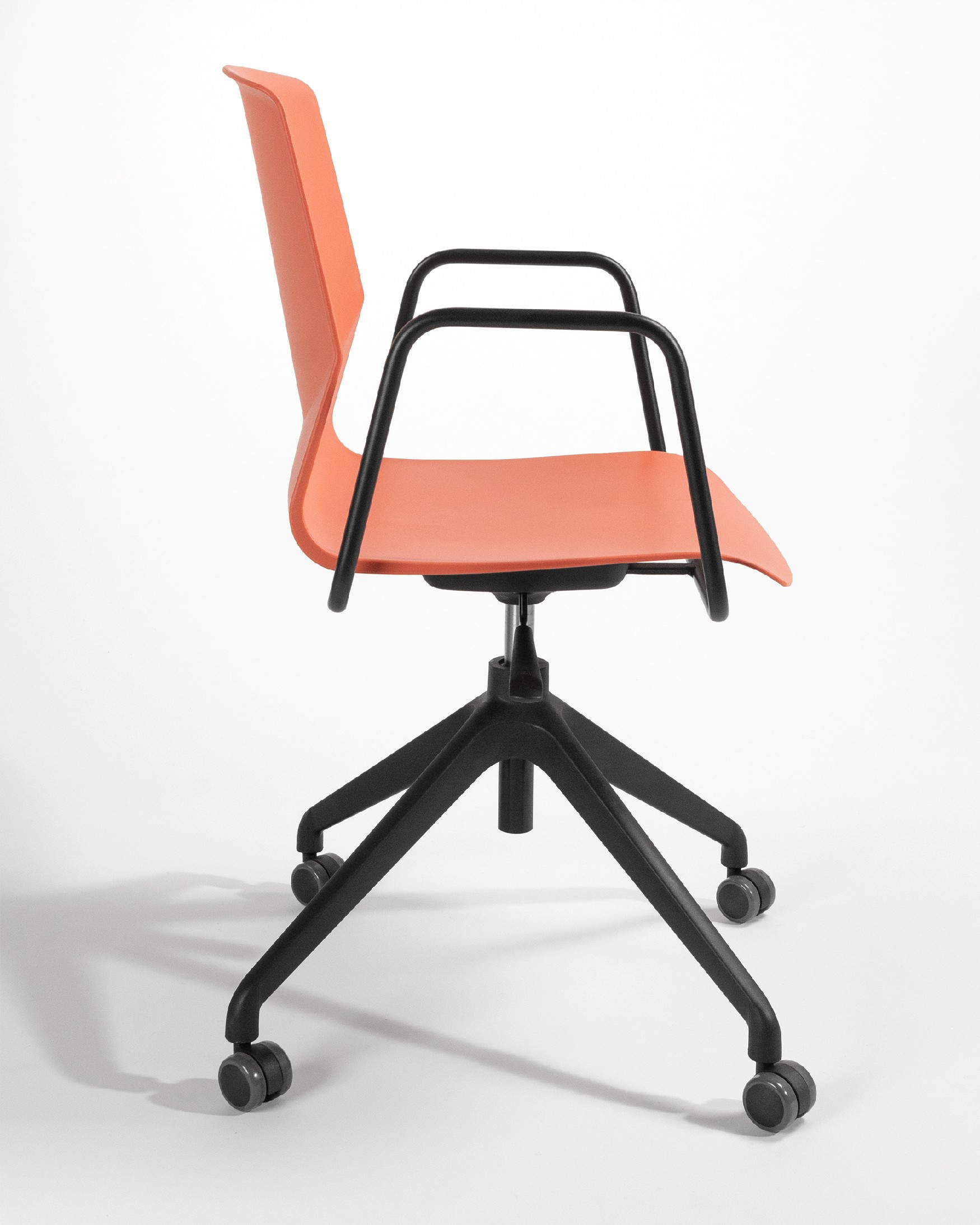Coral polypropylene Seattle desk chair with black legs