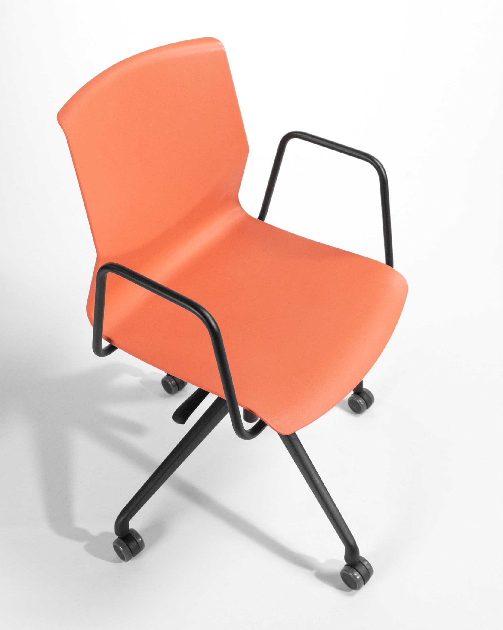Coral polypropylene Seattle desk chair with black legs
