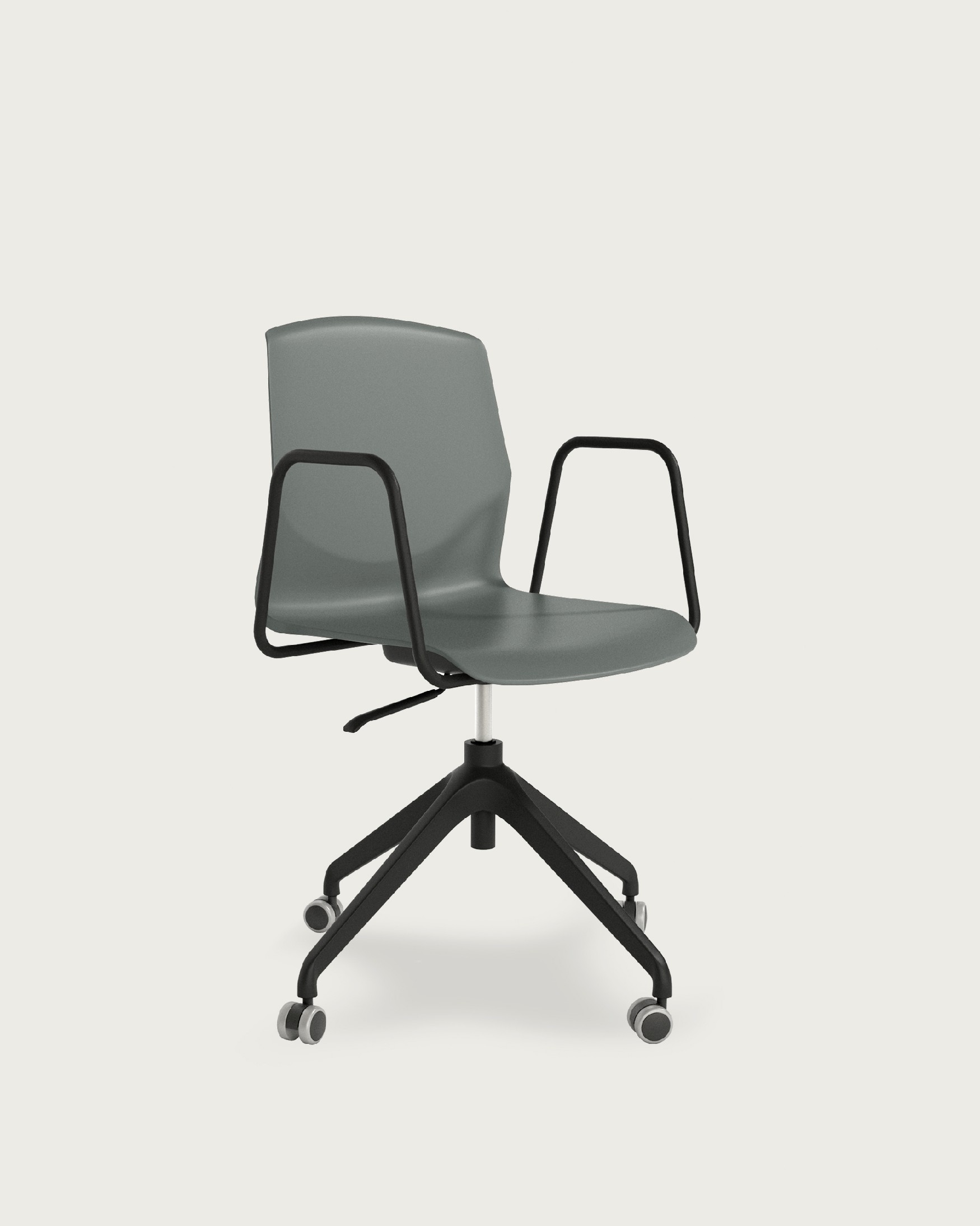 Chaise de bureau Seattle en polypropylène graphite et pieds noirs
