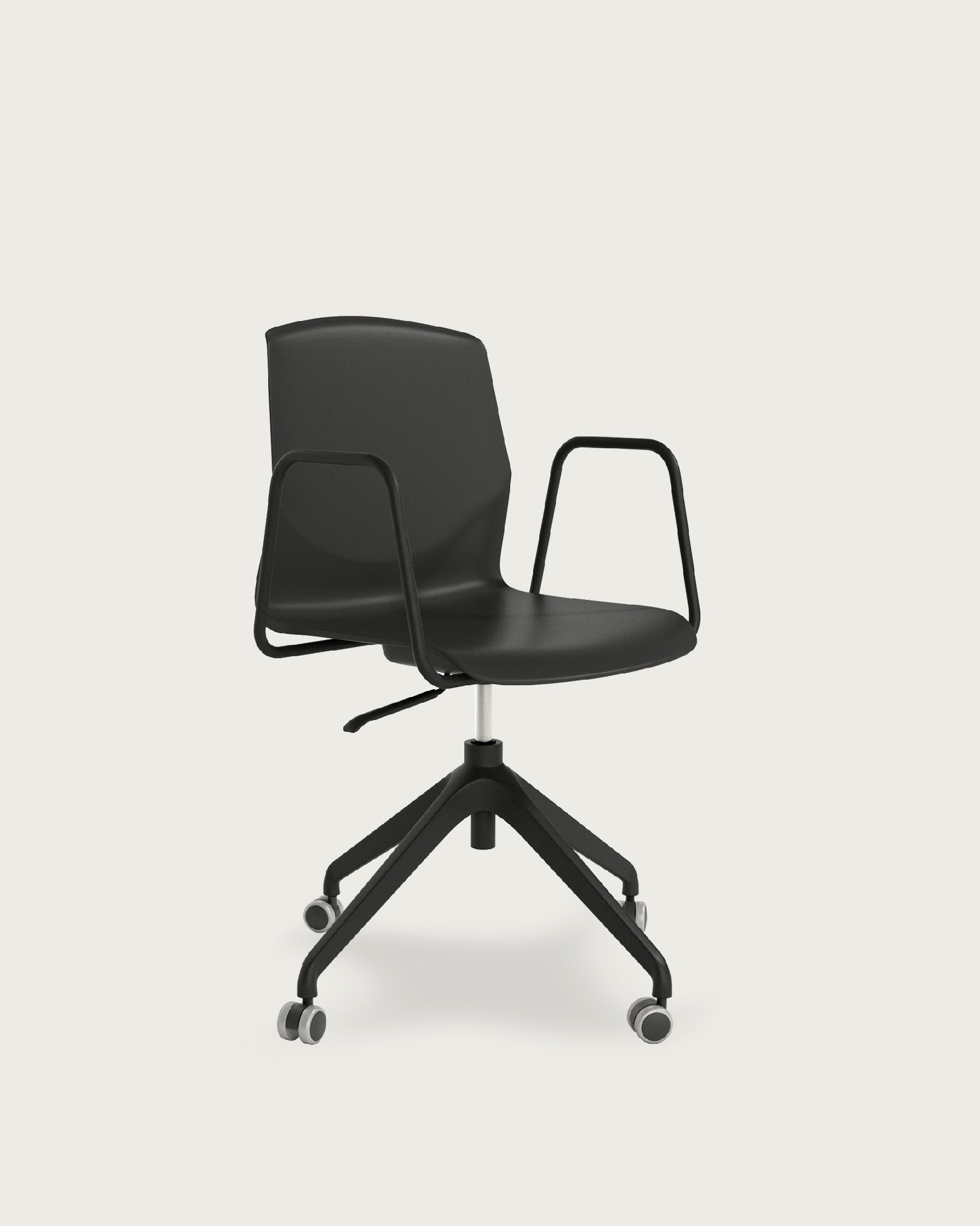 Seattle desk chair made of black polypropylene with black legs
