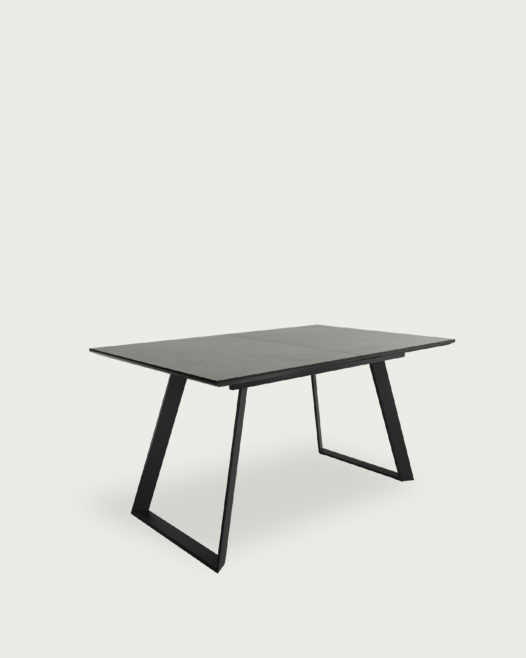 Sena extensible table with porcelain finish Porland and black metal structure 160/200 x 90 cm
