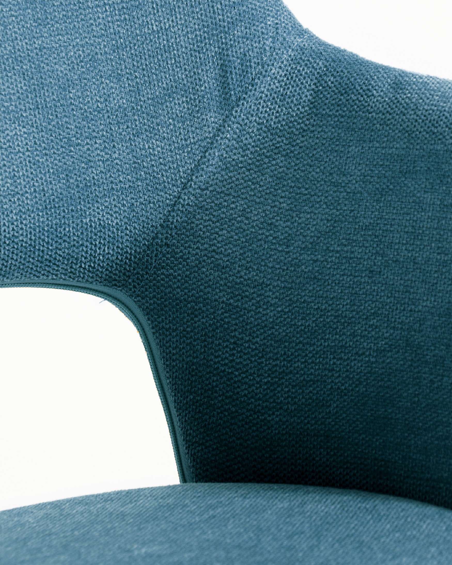 Sidney chair with blue upholstery and black metal legs