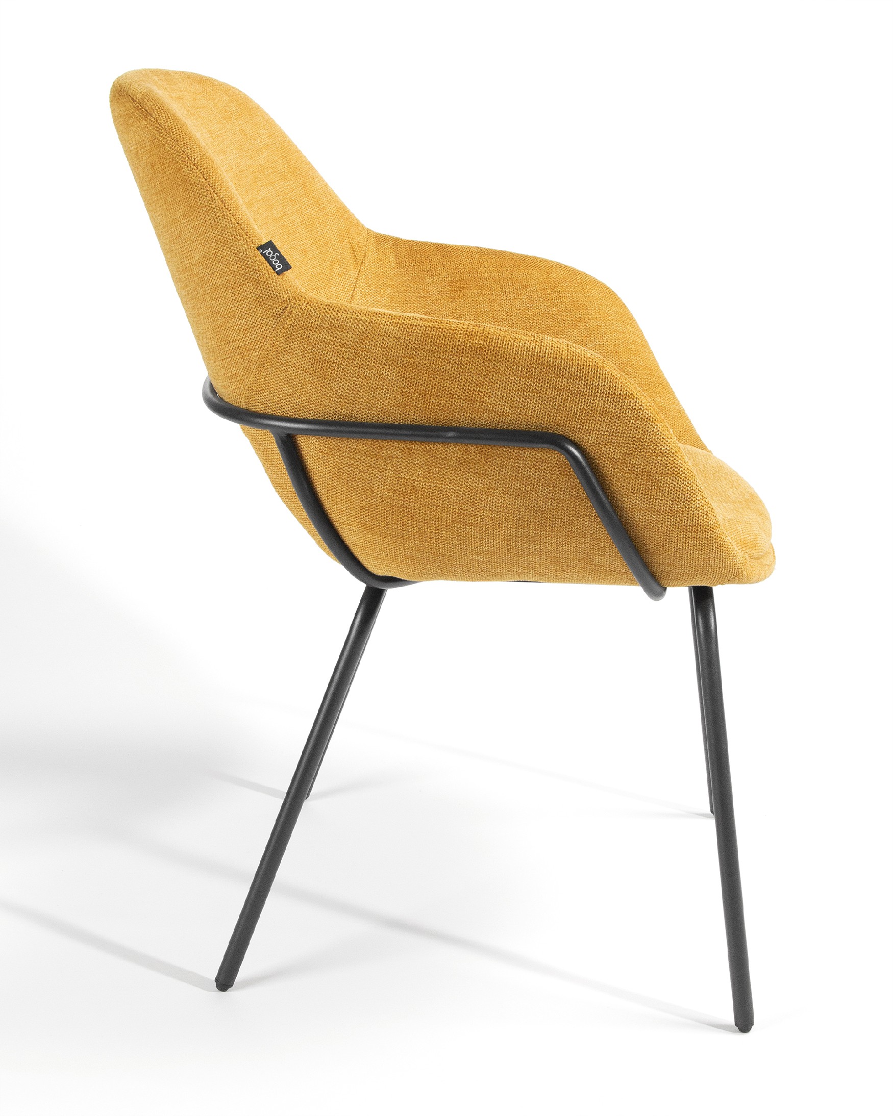 Sidney chair with mustard upholstery and black metal legs