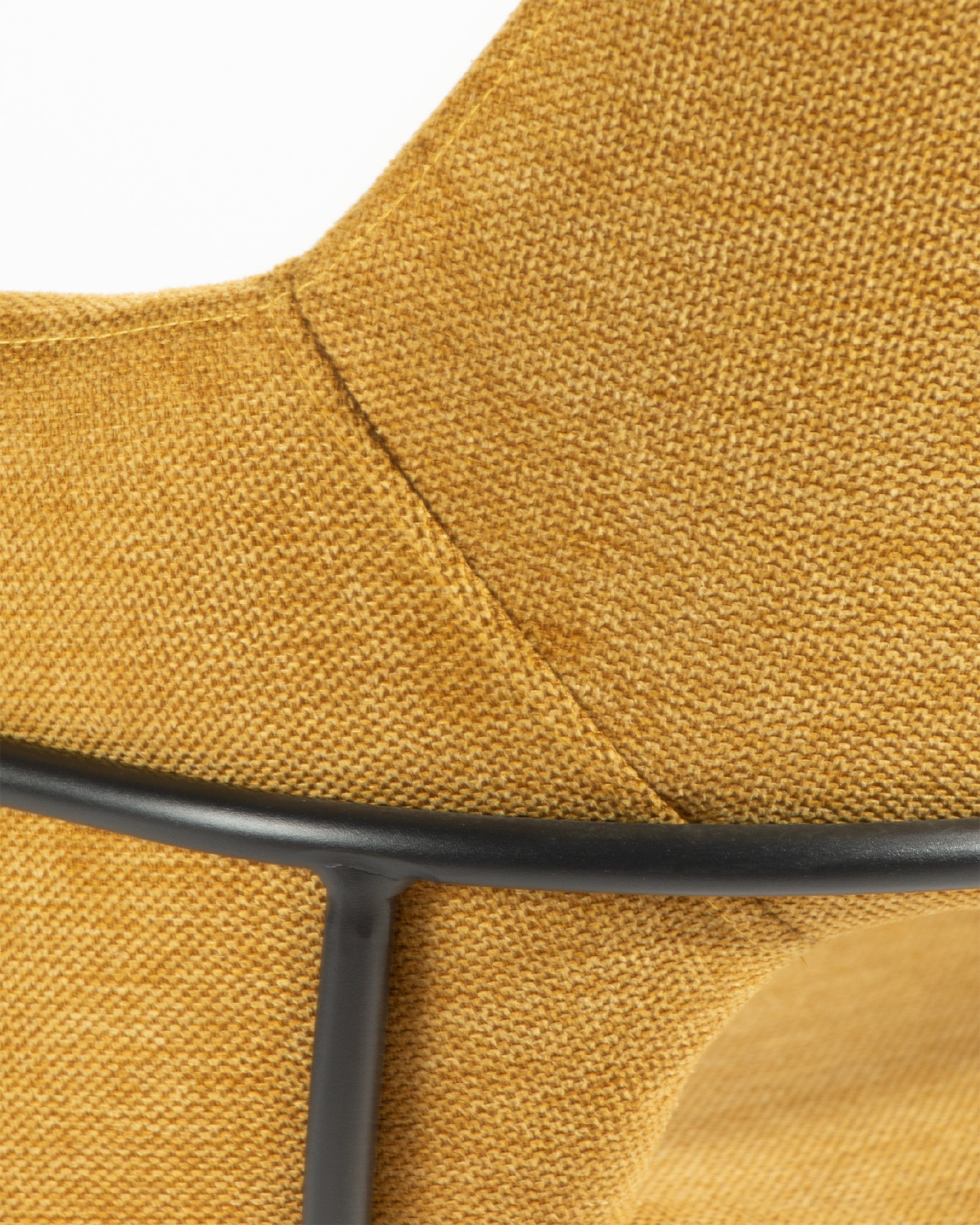Sidney chair with mustard upholstery and black metal legs