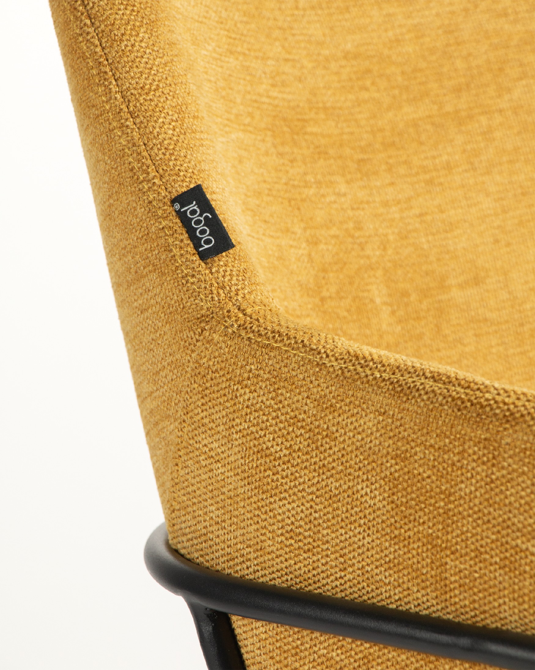 Sidney chair with mustard upholstery and black metal legs