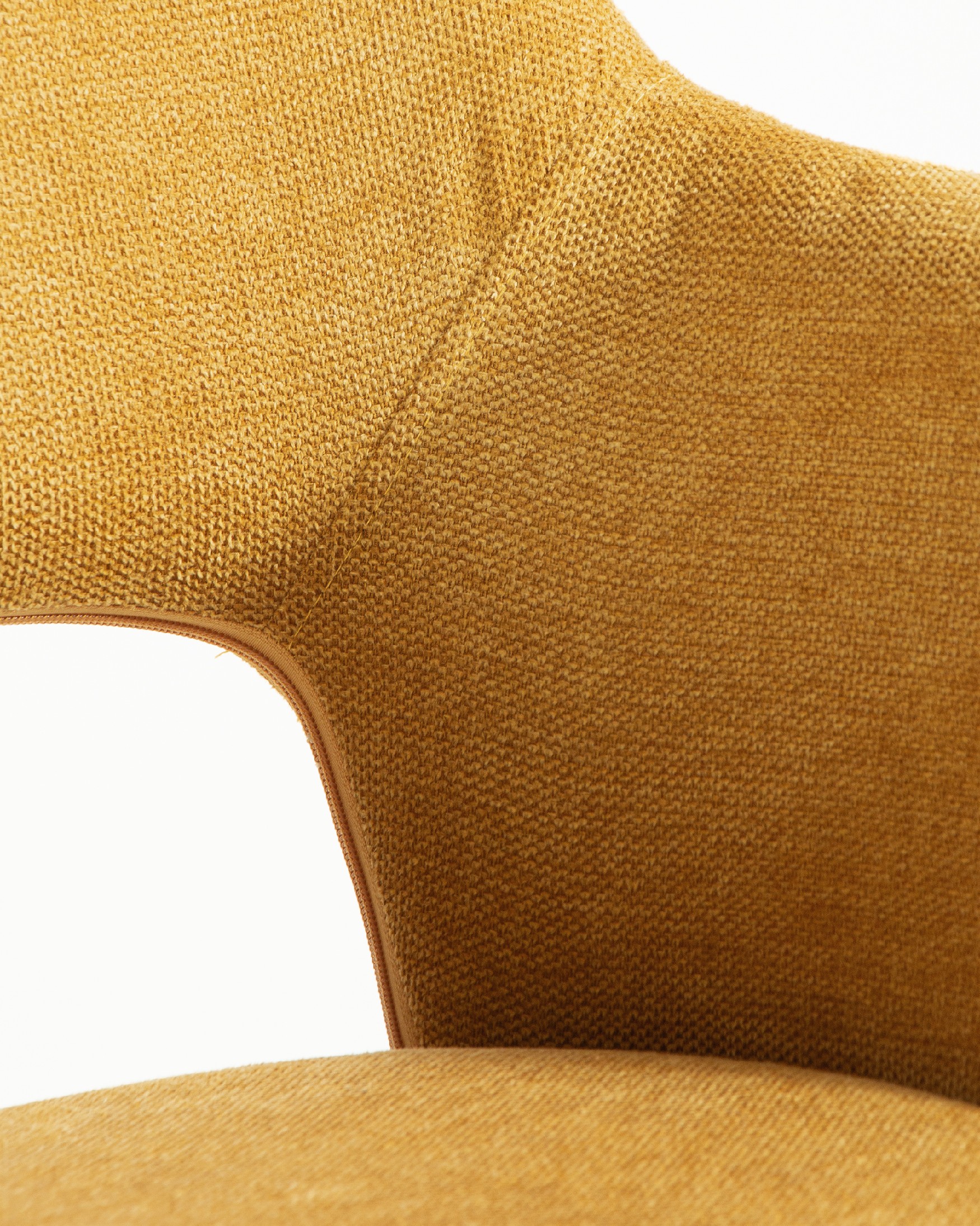 Sidney chair with mustard upholstery and black metal legs