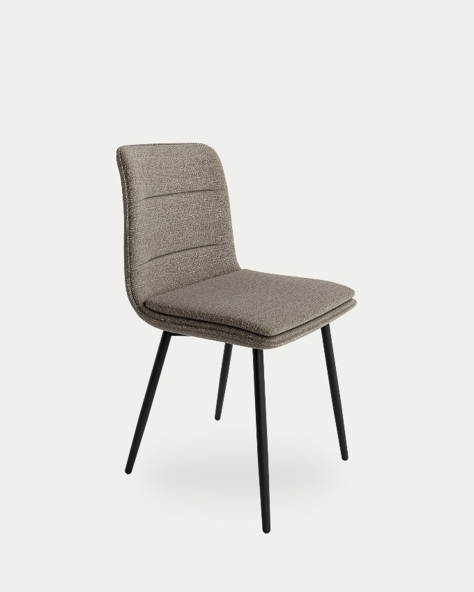 Sintra chair with anthracite upholstery and black metal legs