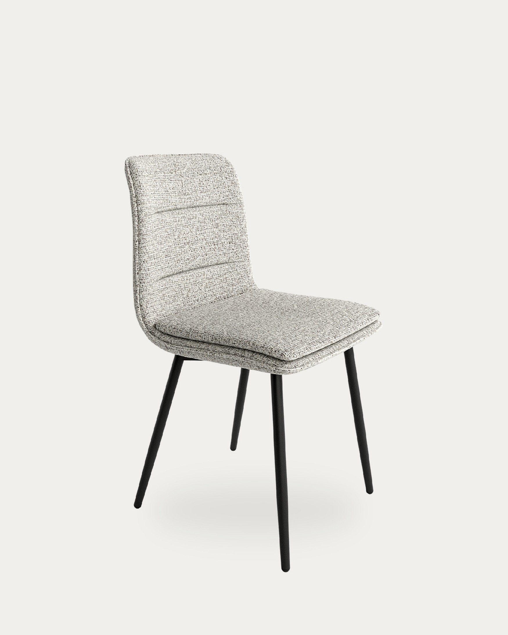 Chaise Sintra avec rembourrage marbré et pieds métalliques noirs