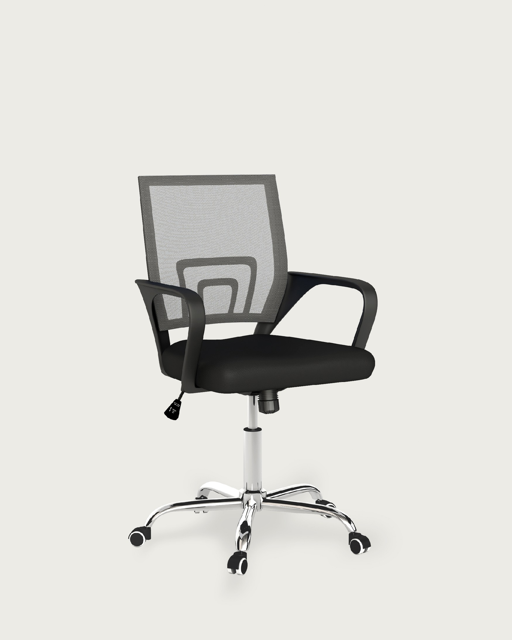 Sochi desk chair in graphite with chrome legs