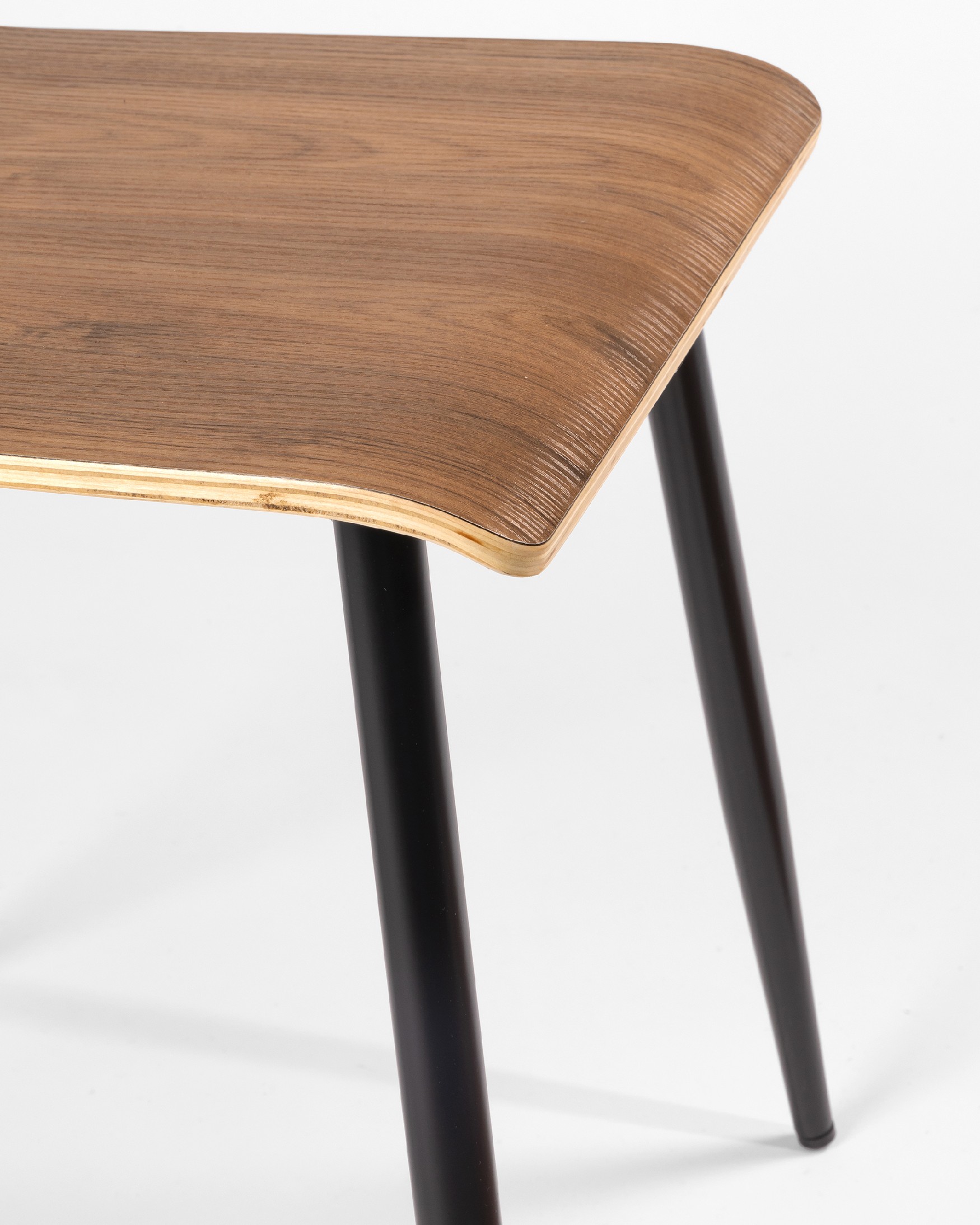 Sofia chair with java finish and black metal legs