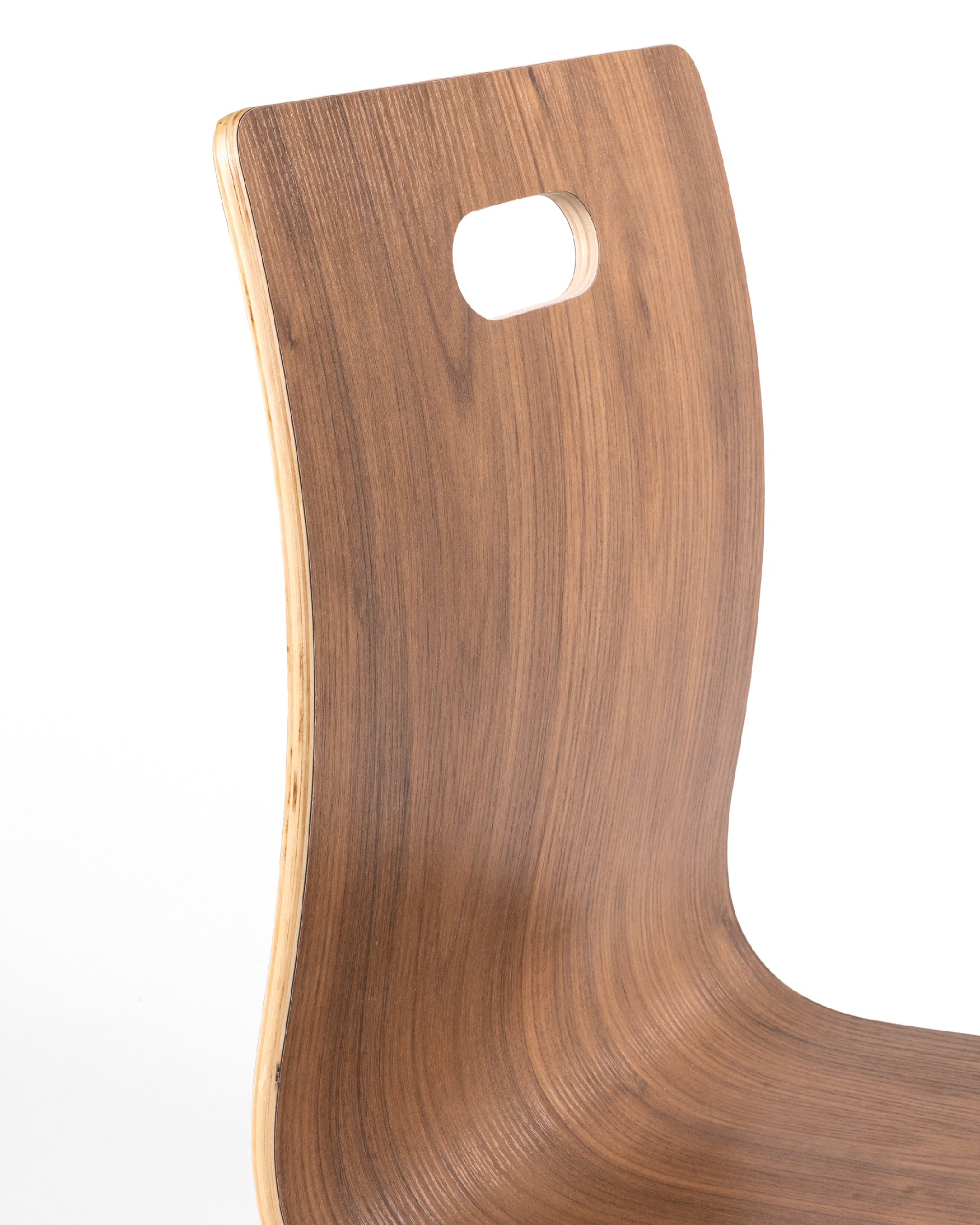 Sofia chair with java finish and black metal legs