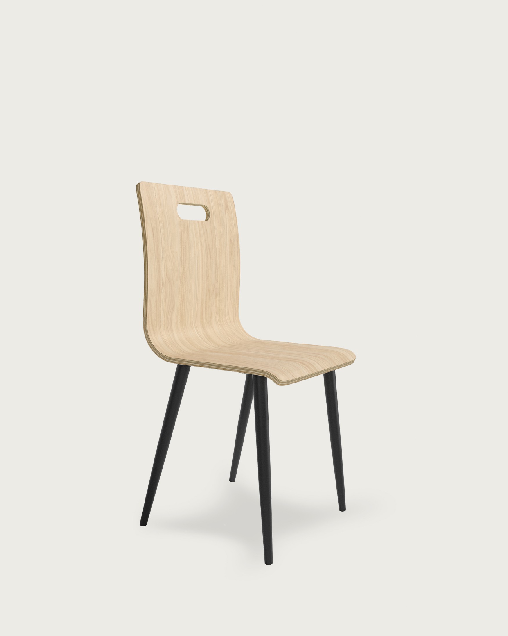Chaise Sofia finition alpin et pieds métalliques noirs