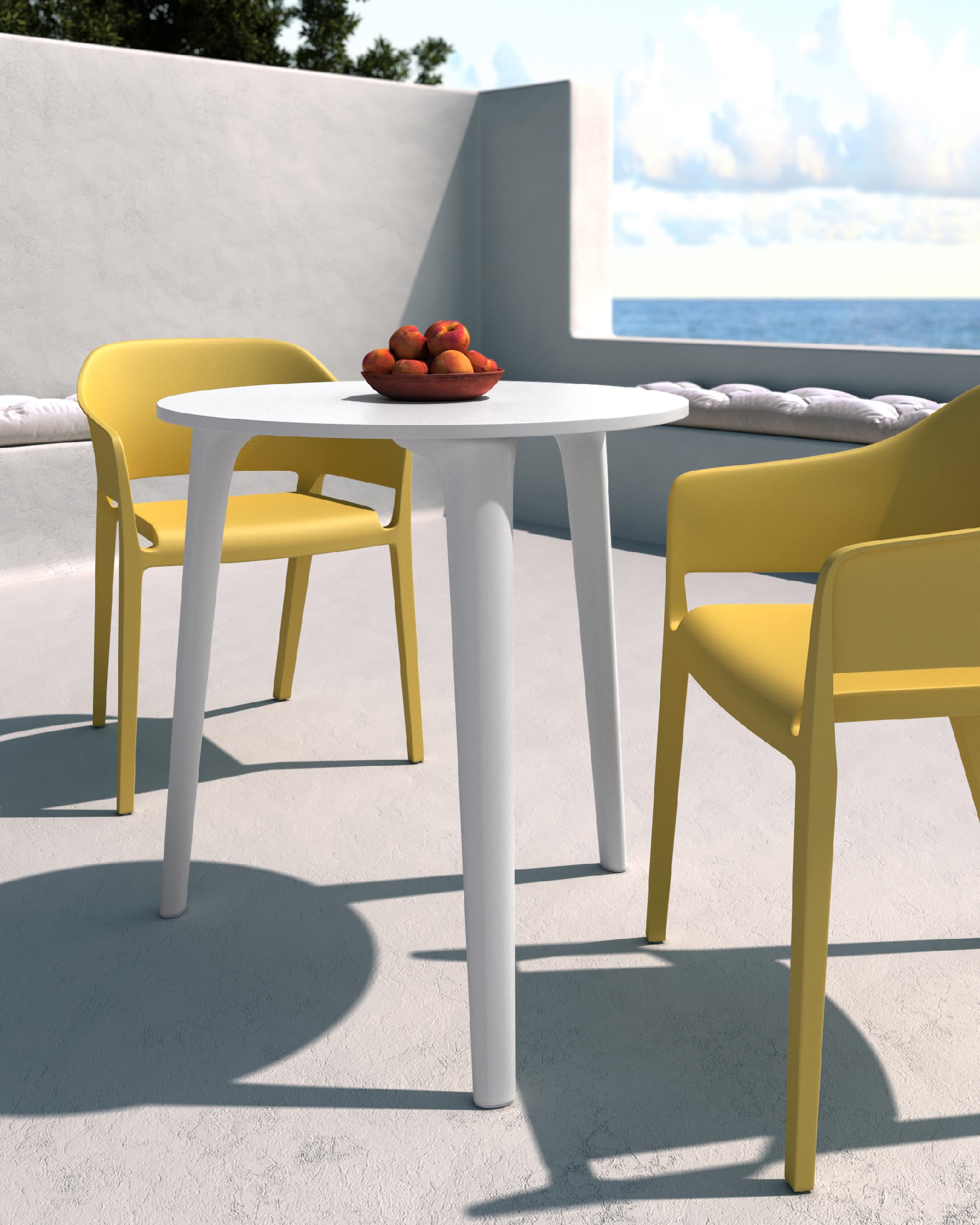 Mesa Sulu de exterior redonda de polipropileno blanco Ø 70 cm