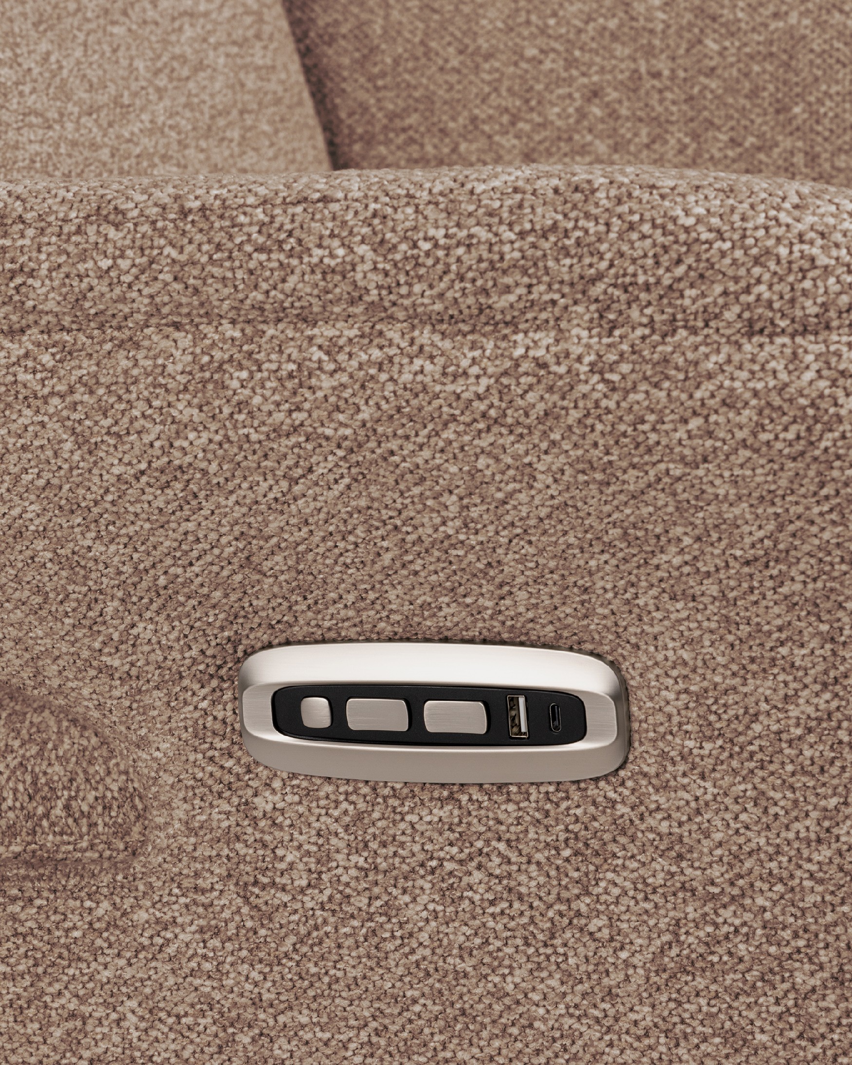Talia electric swivel recliner with brown upholstery and black metal base (2 motors)