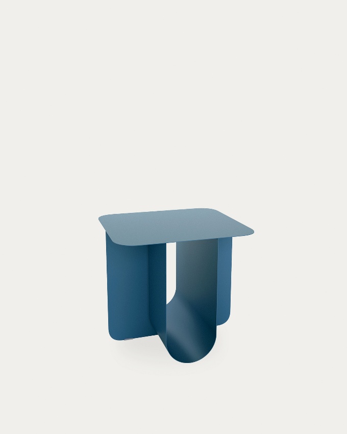TEO auxiliary table in lacquered metal Blue 40 x 40 cm