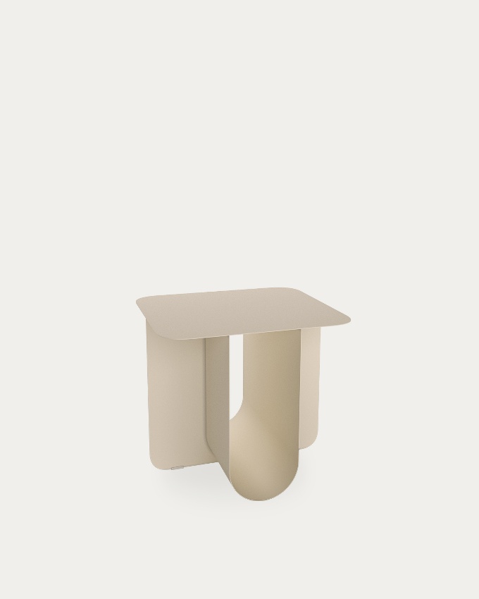 TEO auxiliary table in lacquered metal Beige 40 x 40 cm