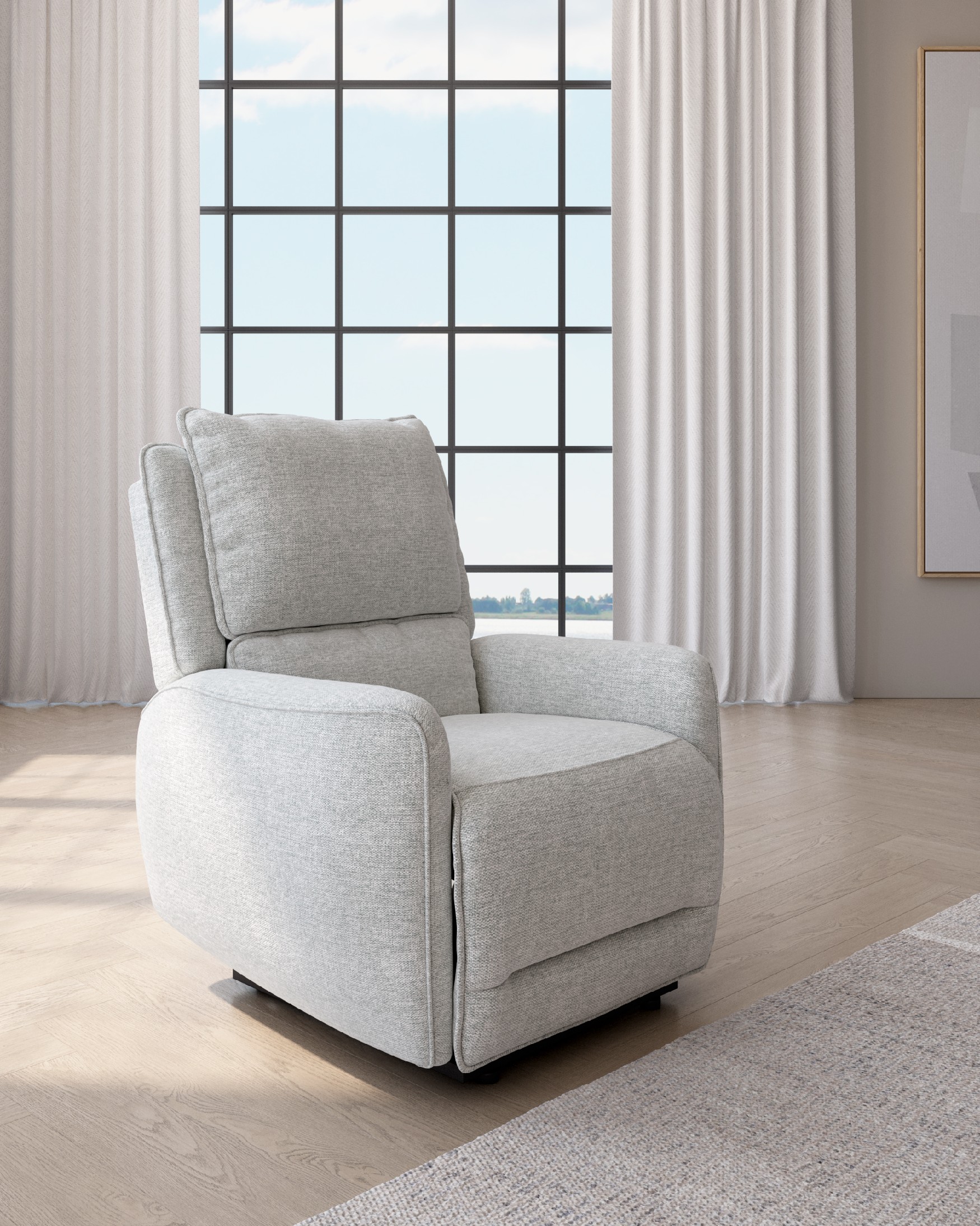 Electric sofa Teseo 1 seat upholstered gray