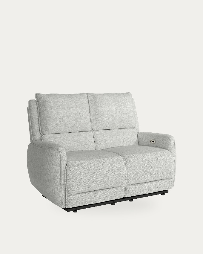 Electric sofa Teseo 2 seats upholstered gray