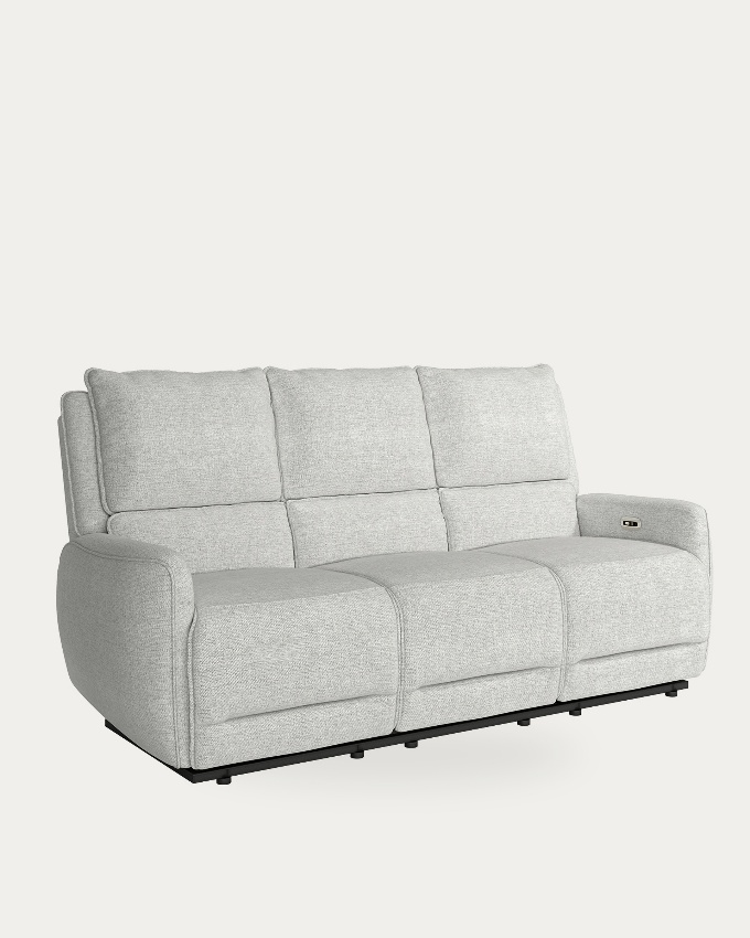 Electric sofa Teseo 3 seats upholstered gray
