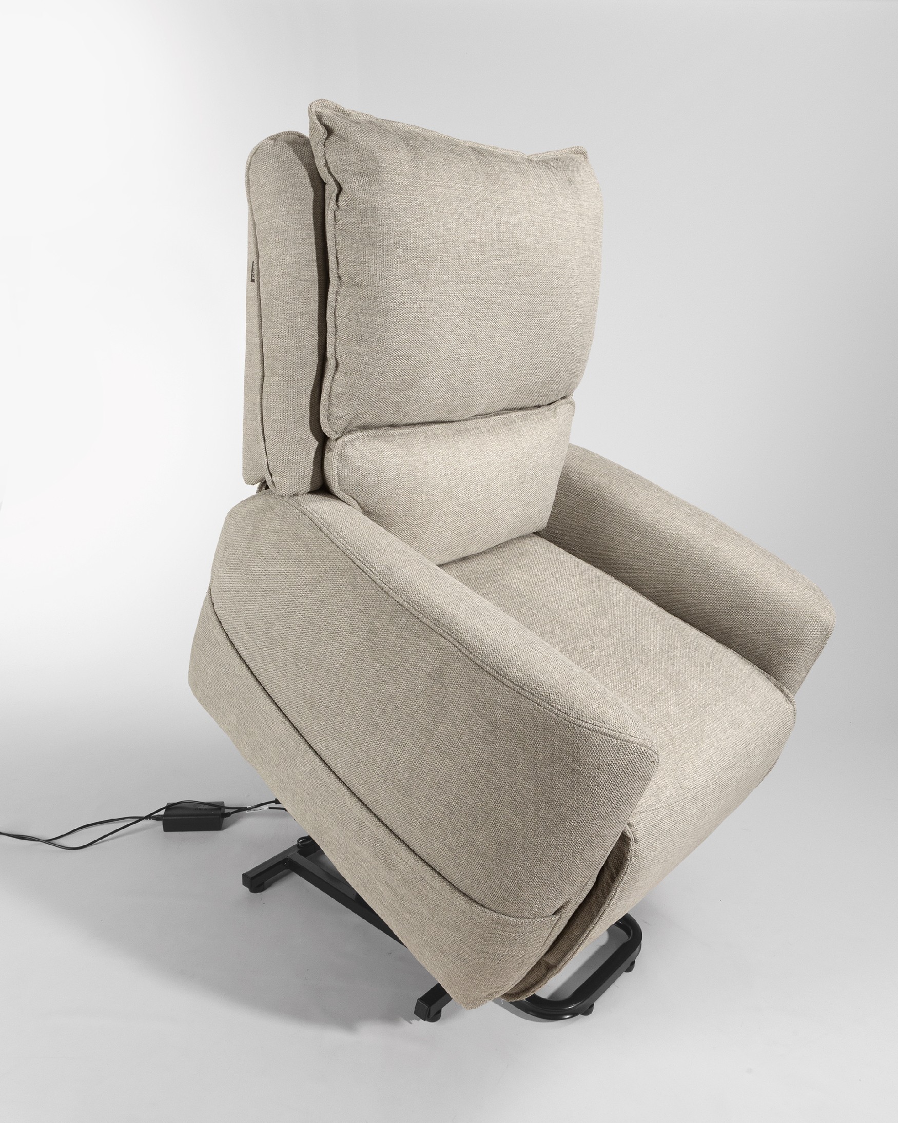 Fauteuil relax power lift de 2 moteurs Teseo avec tapisserie beige