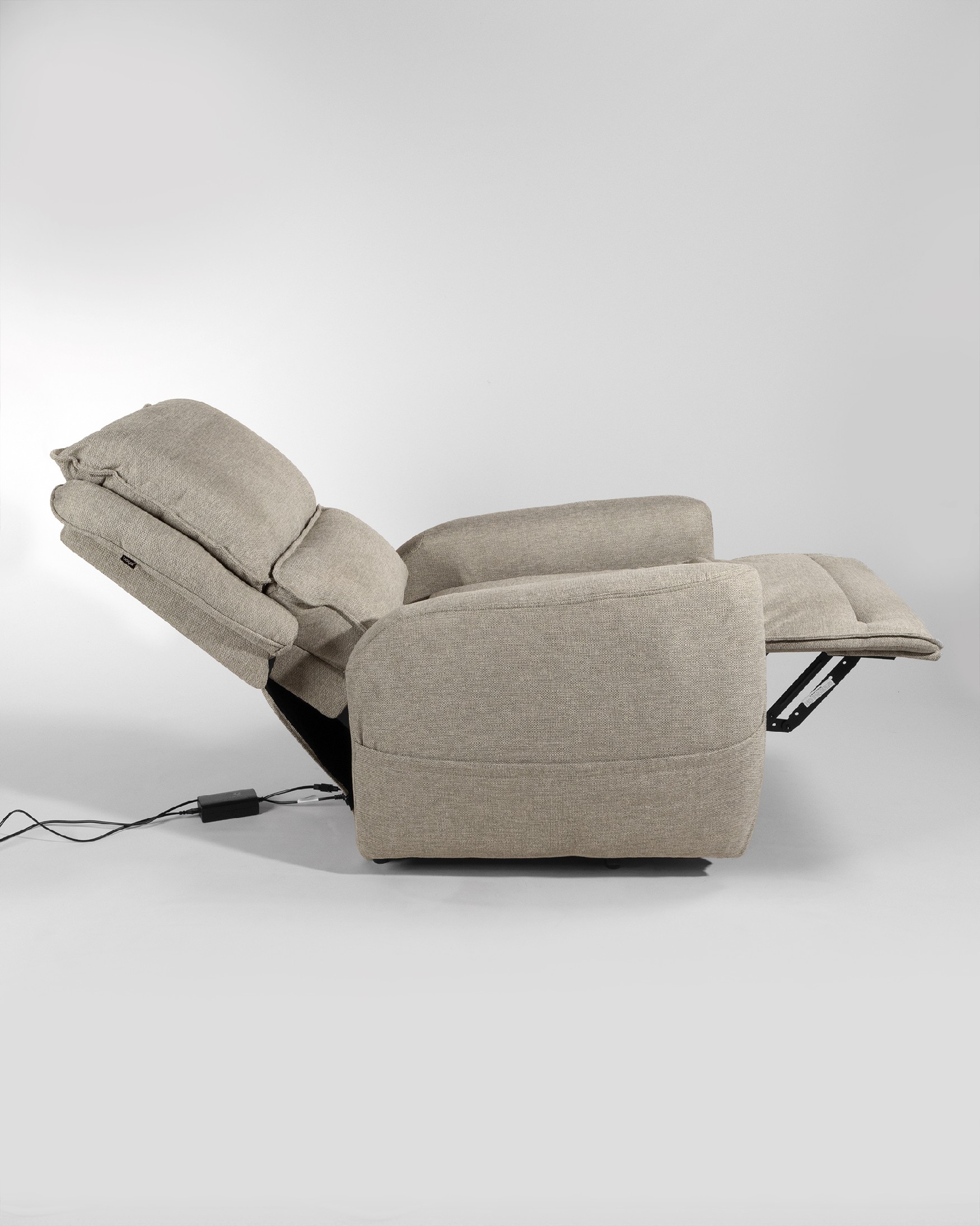 Fauteuil relax power lift de 2 moteurs Teseo avec tapisserie beige