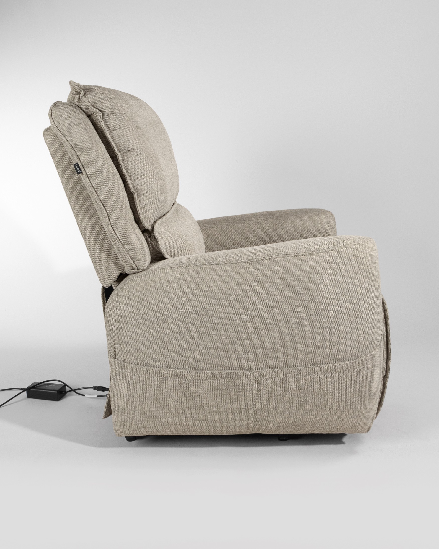 Fauteuil relax power lift de 2 moteurs Teseo avec tapisserie beige