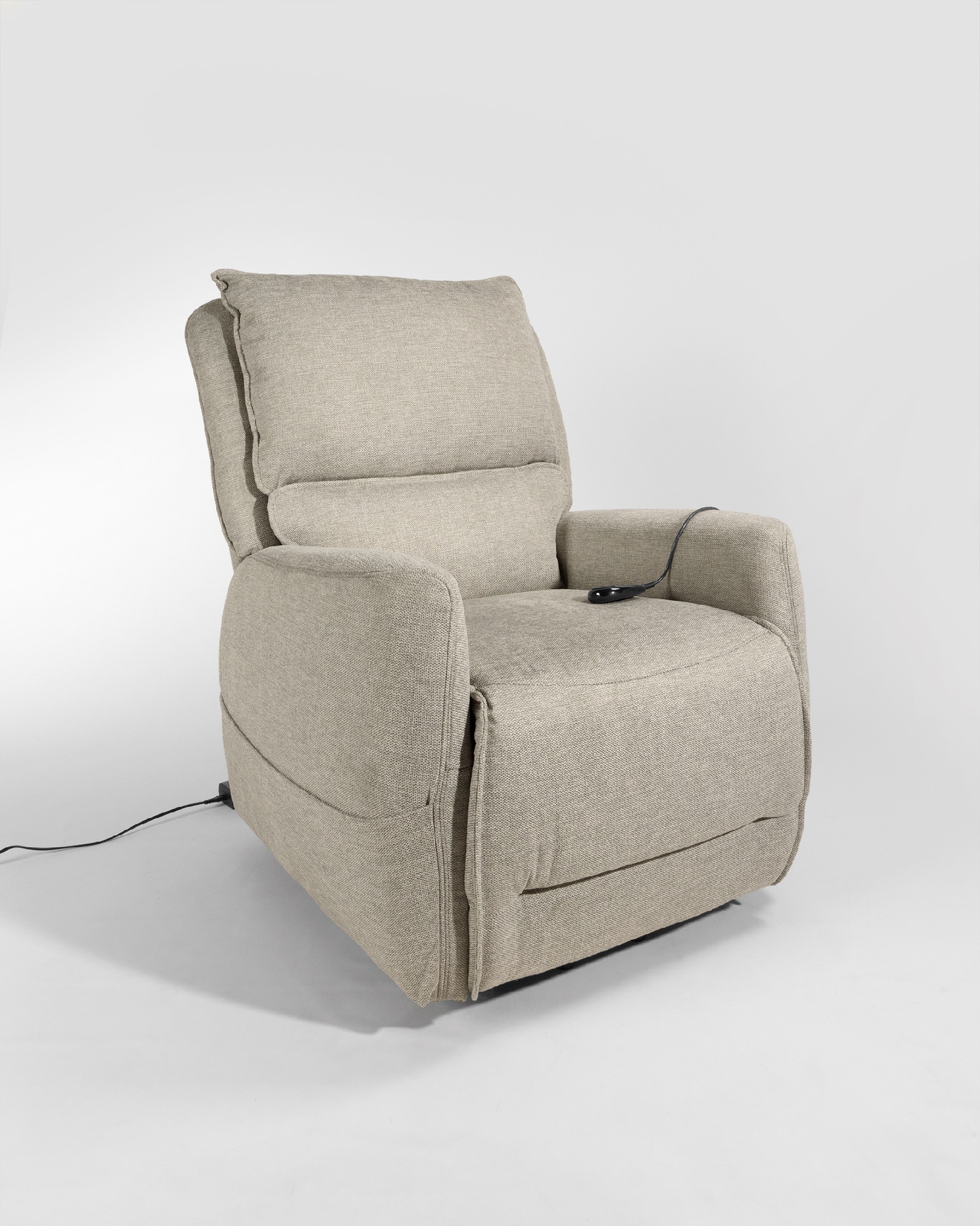 Fauteuil relax power lift à 1 moteur Teseo avec tapisserie beige