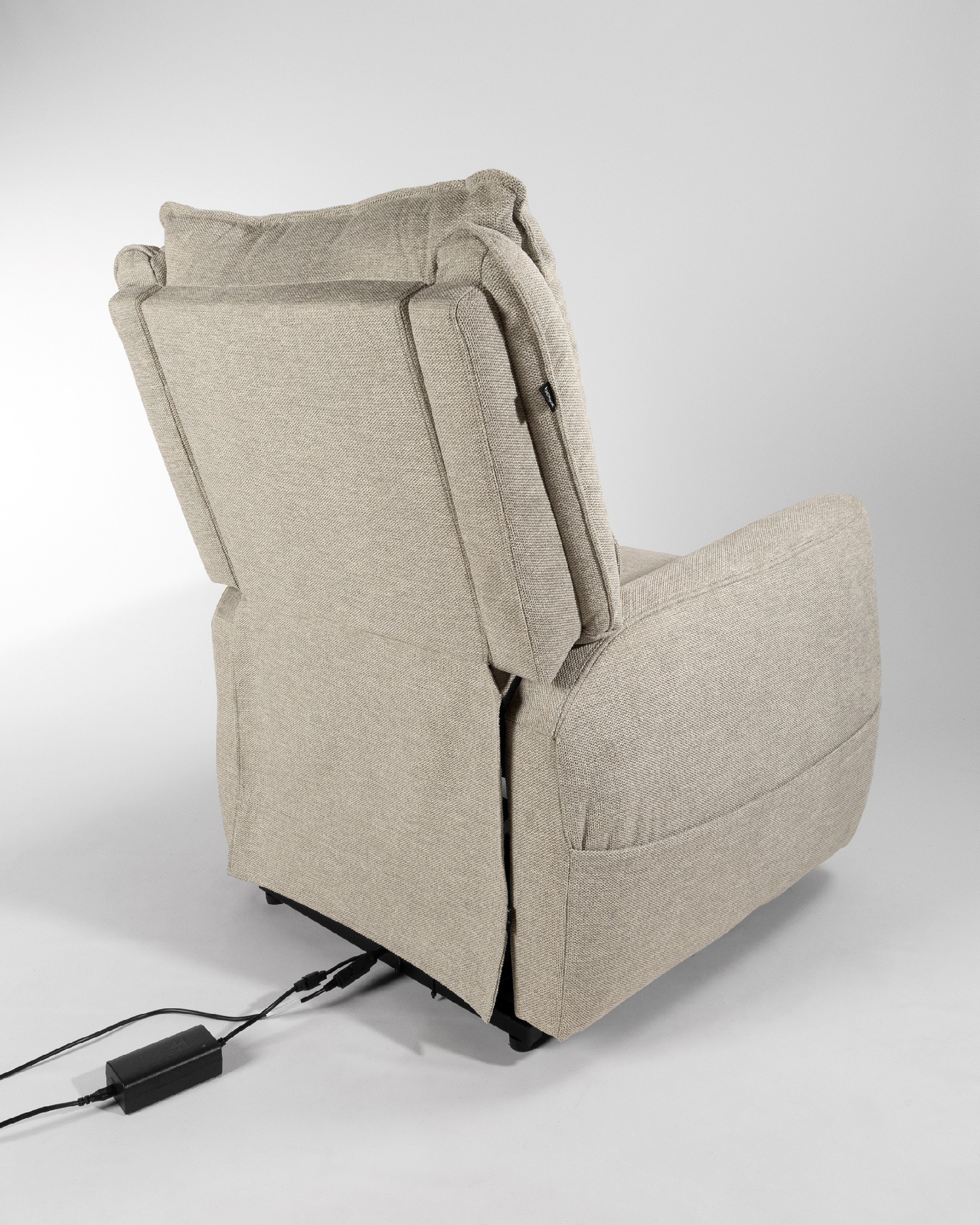Fauteuil relax power lift à 1 moteur Teseo avec tapisserie beige