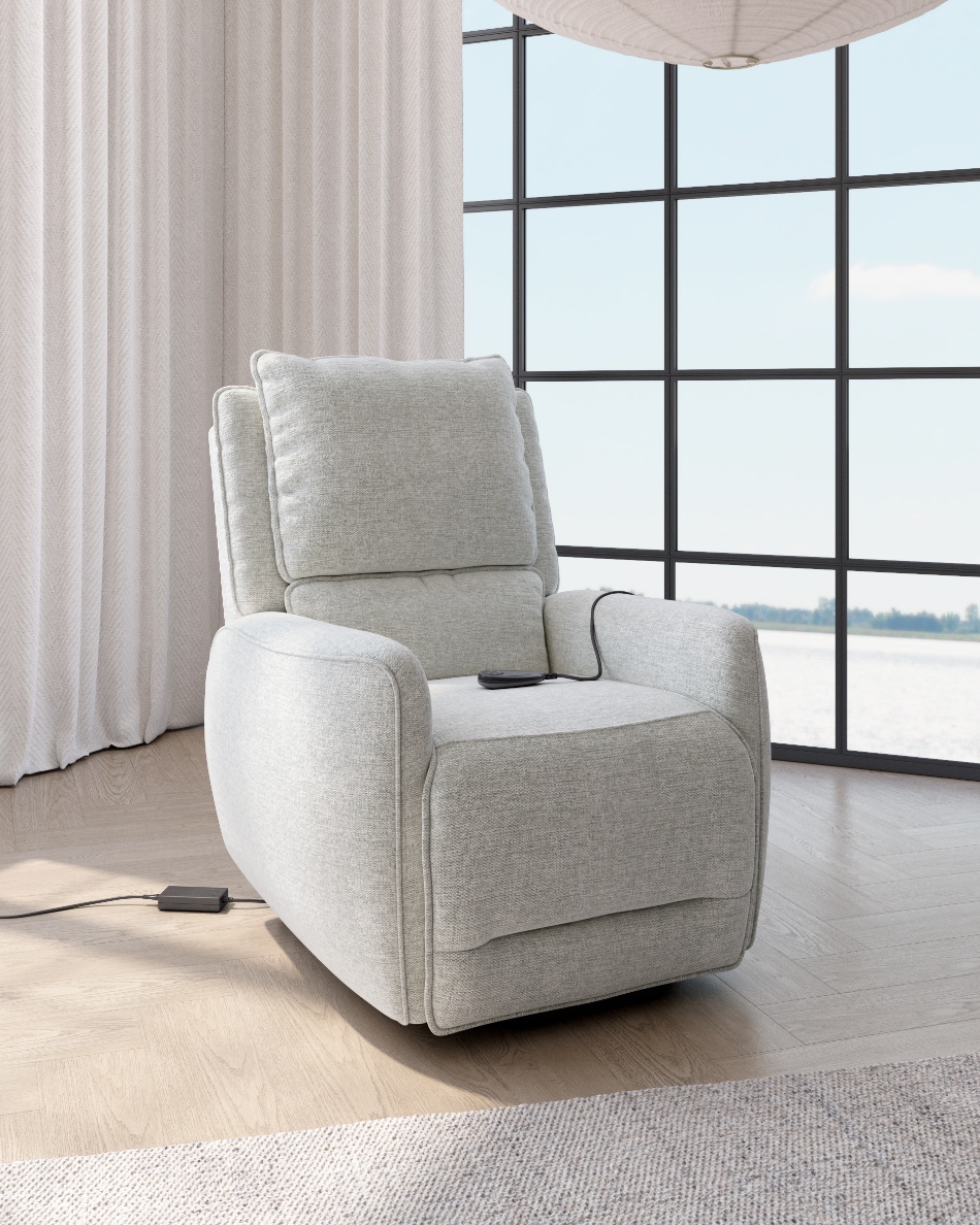Butaca relax power lift de 1 motor Teseo con tapizado gris
