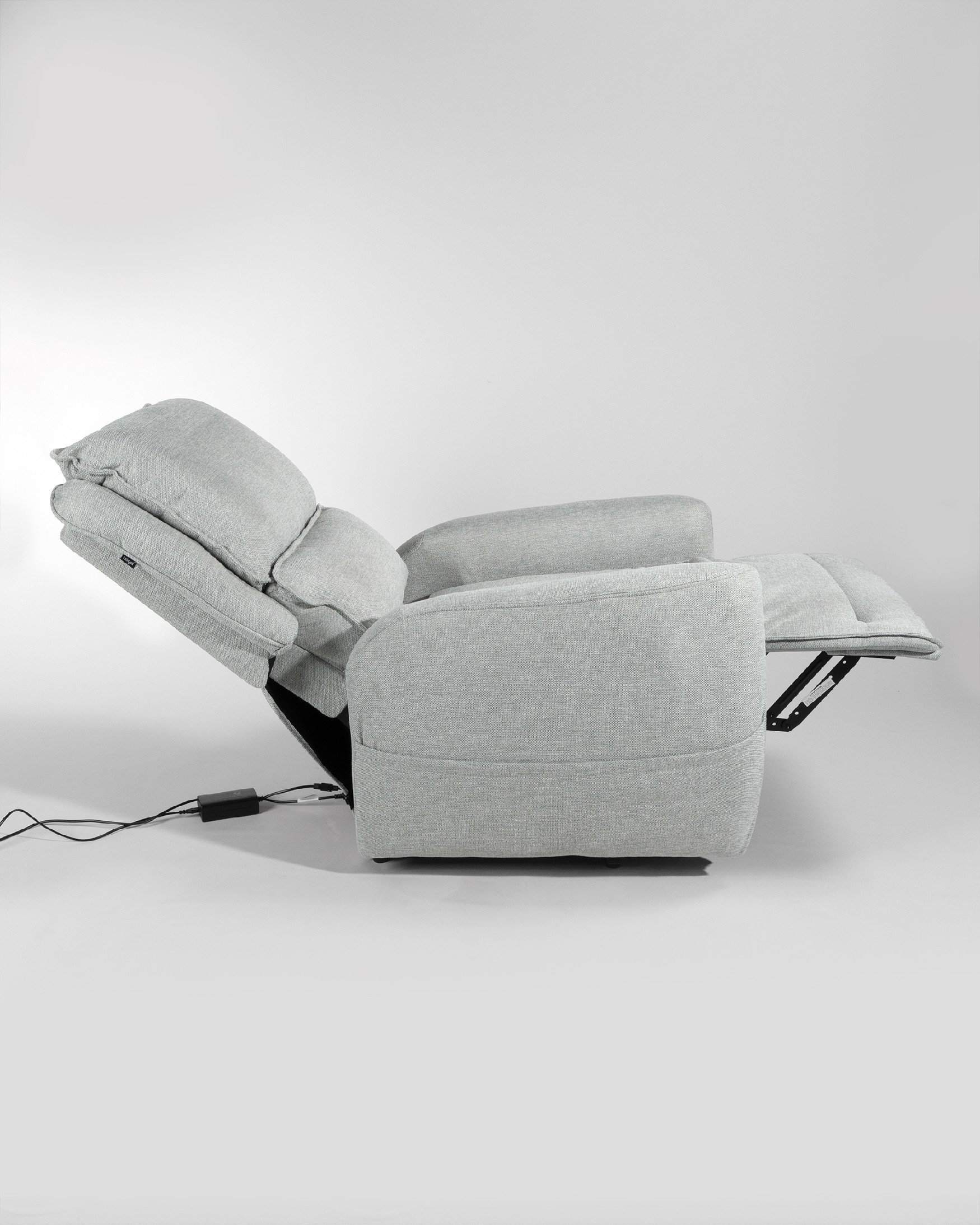 Fauteuil relax power lift à 1 moteur Teseo avec tapisserie grise