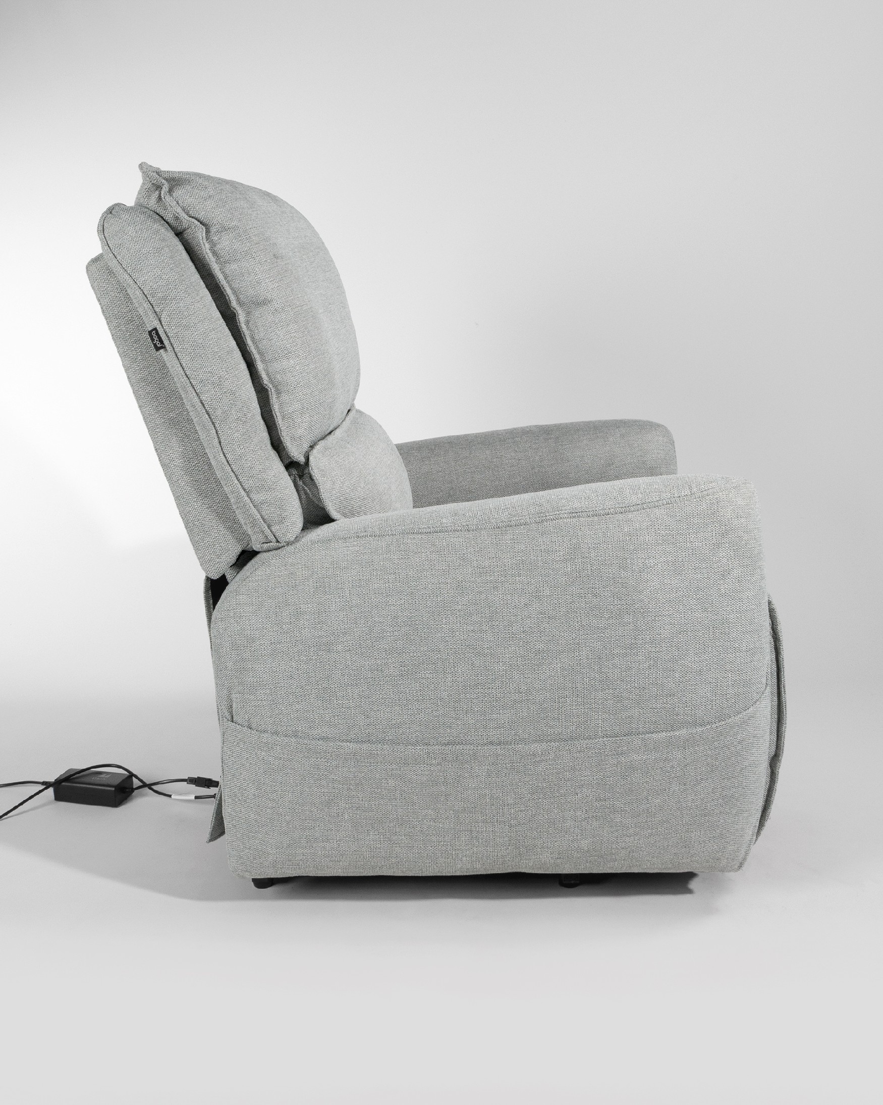 Fauteuil relax power lift à 1 moteur Teseo avec tapisserie grise