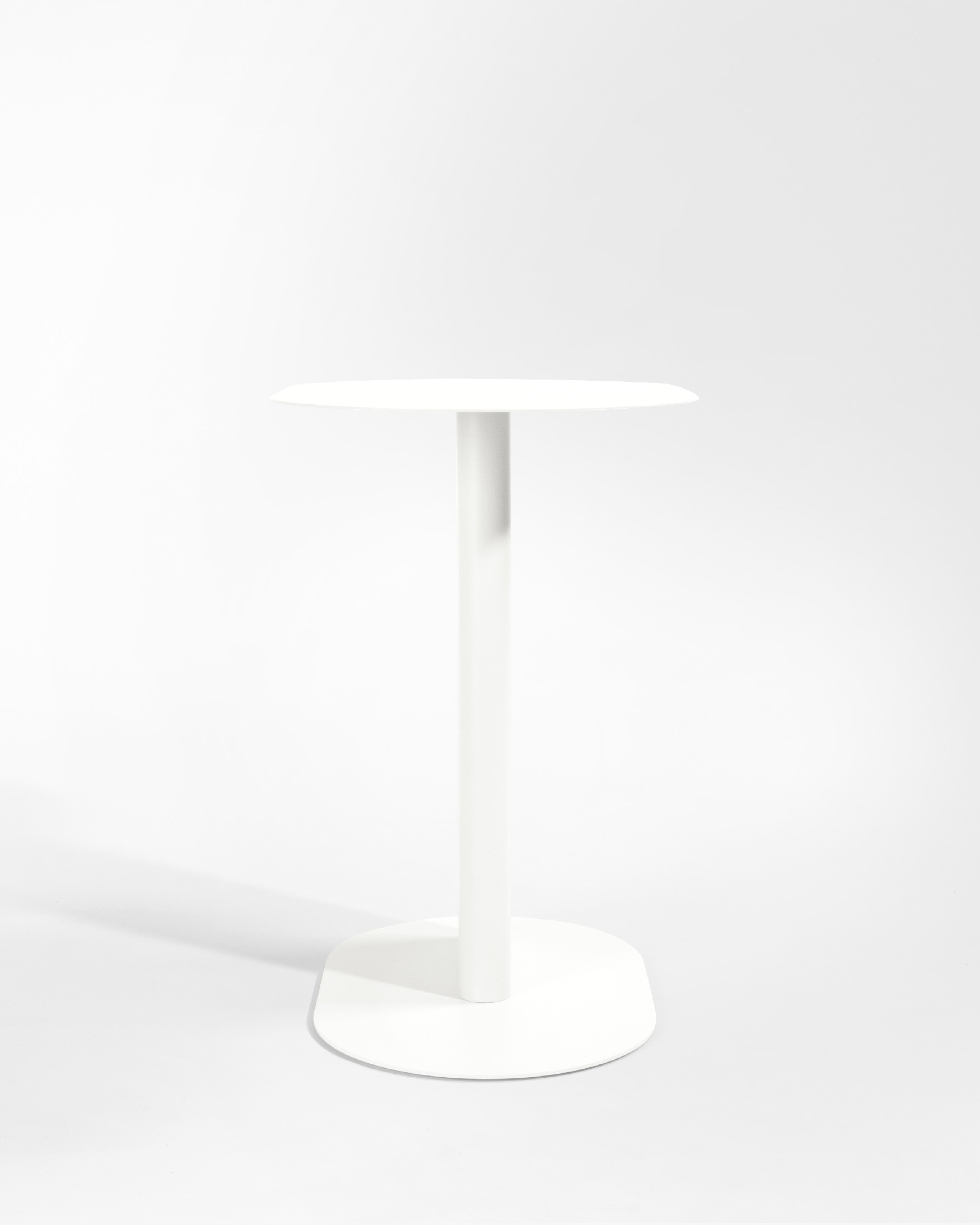 Table d'appoint ovale Thesis en métal laqué blanc