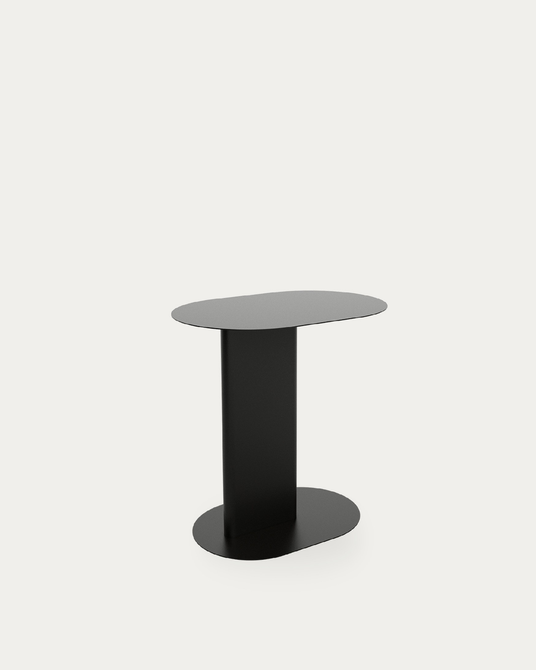 Table d'appoint ovale Thesis en métal laqué noir