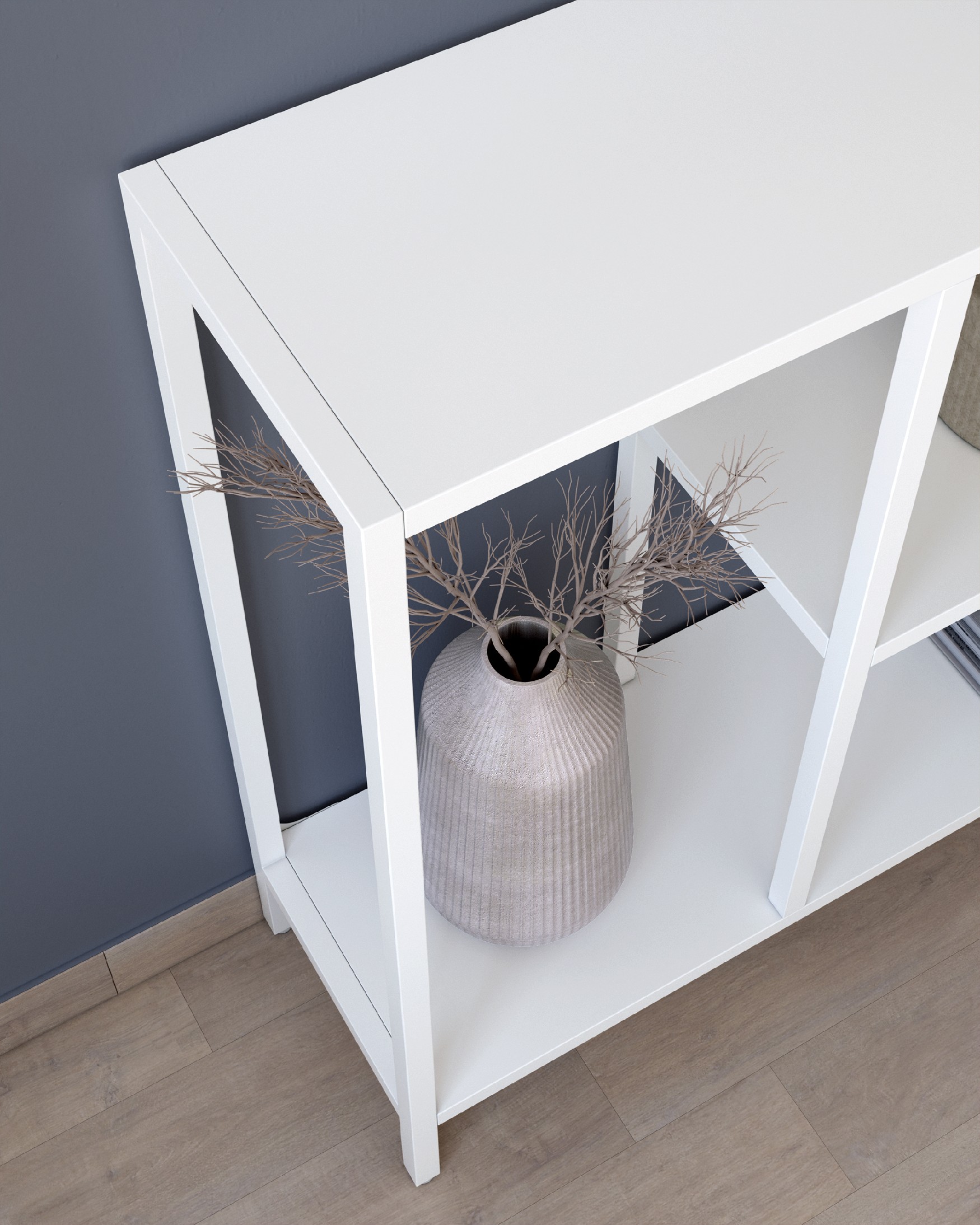 Titania metal sideboard / hallway cabinet lacquered in cream 90 x 80 x 25 cm