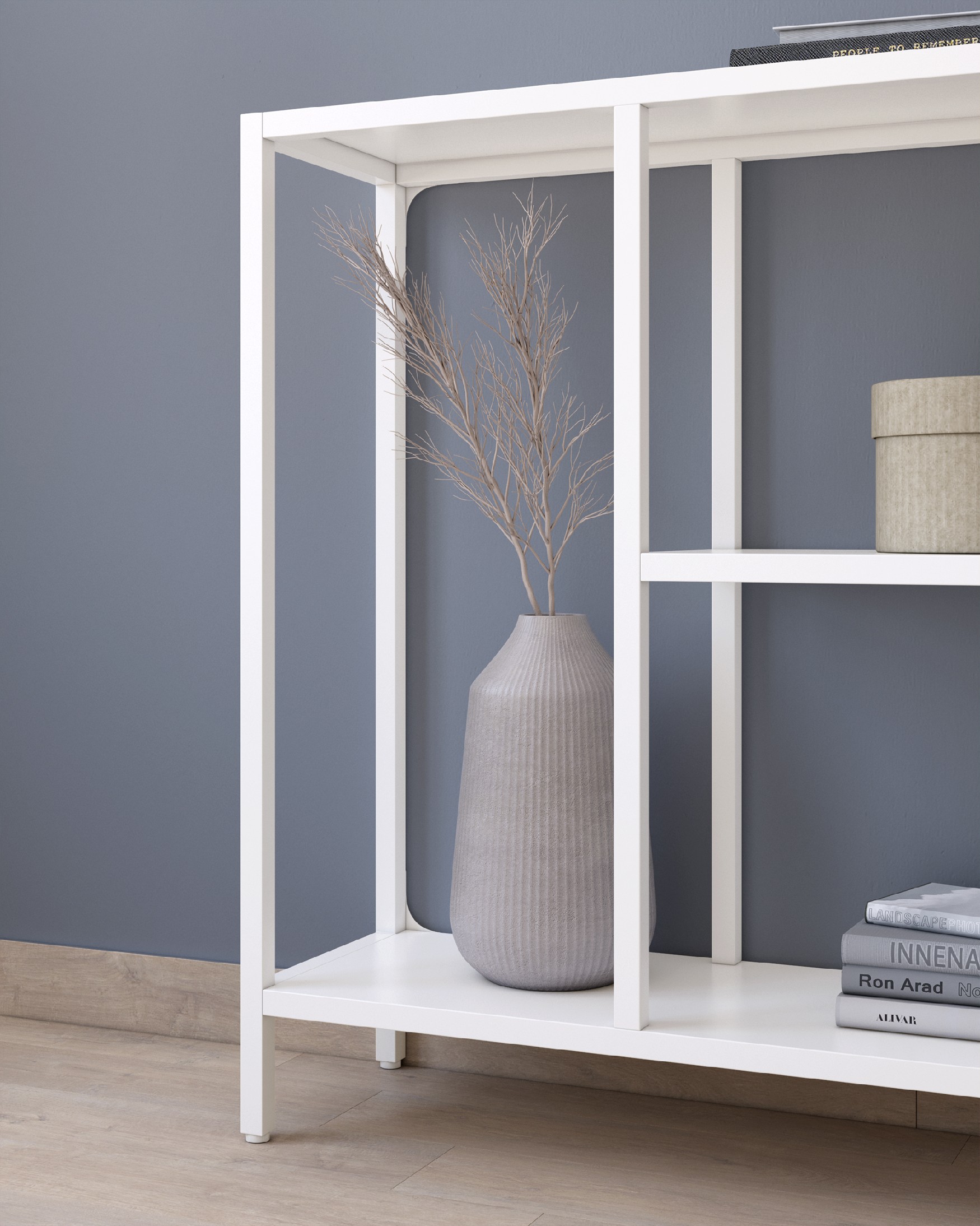 Titania metal sideboard / hallway cabinet lacquered in cream 90 x 80 x 25 cm