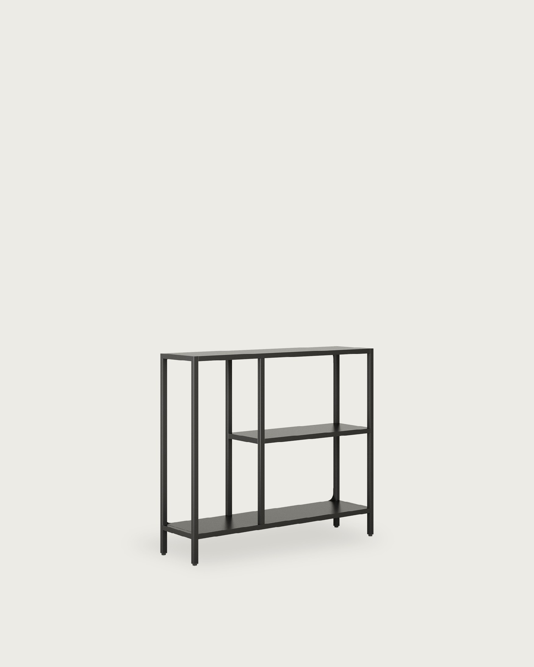 Titania black lacquered metal shelf / hall table 90 x 80 x 25 cm