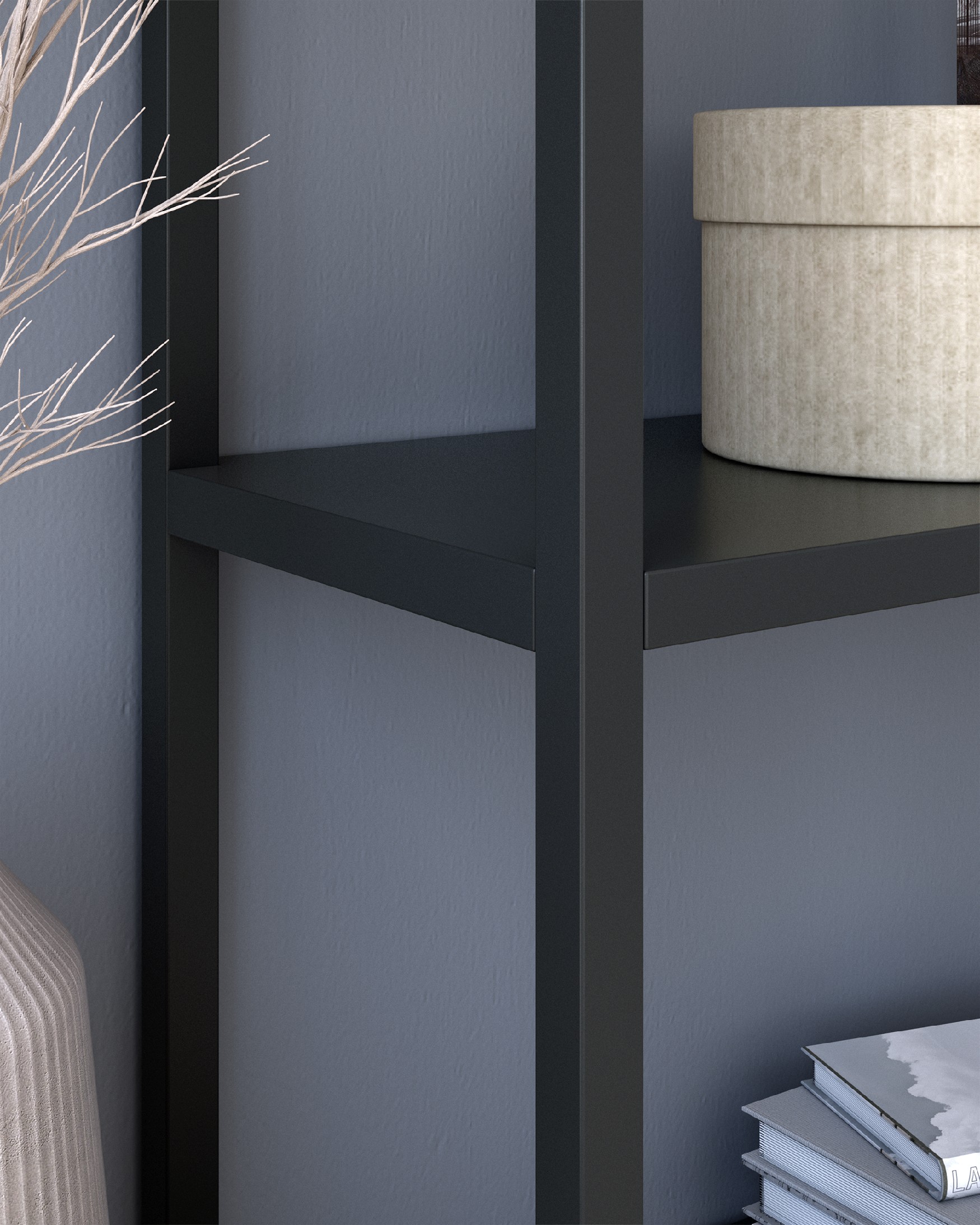 Titania black lacquered metal shelf / hall table 90 x 80 x 25 cm