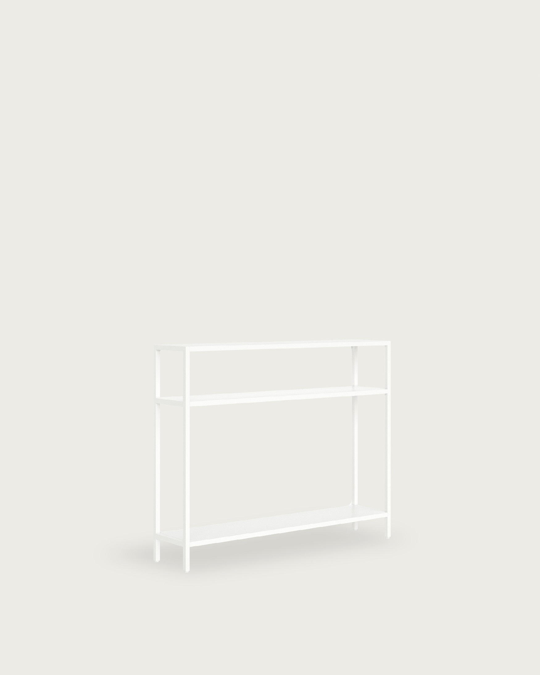 Titania cream lacquered metal shelf / hallway unit 110 x 90 x 25 cm