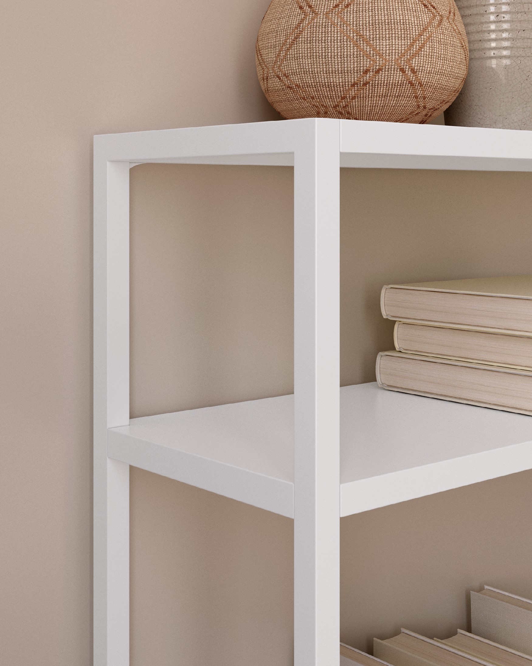 Titania cream lacquered metal shelf / hallway unit 110 x 90 x 25 cm