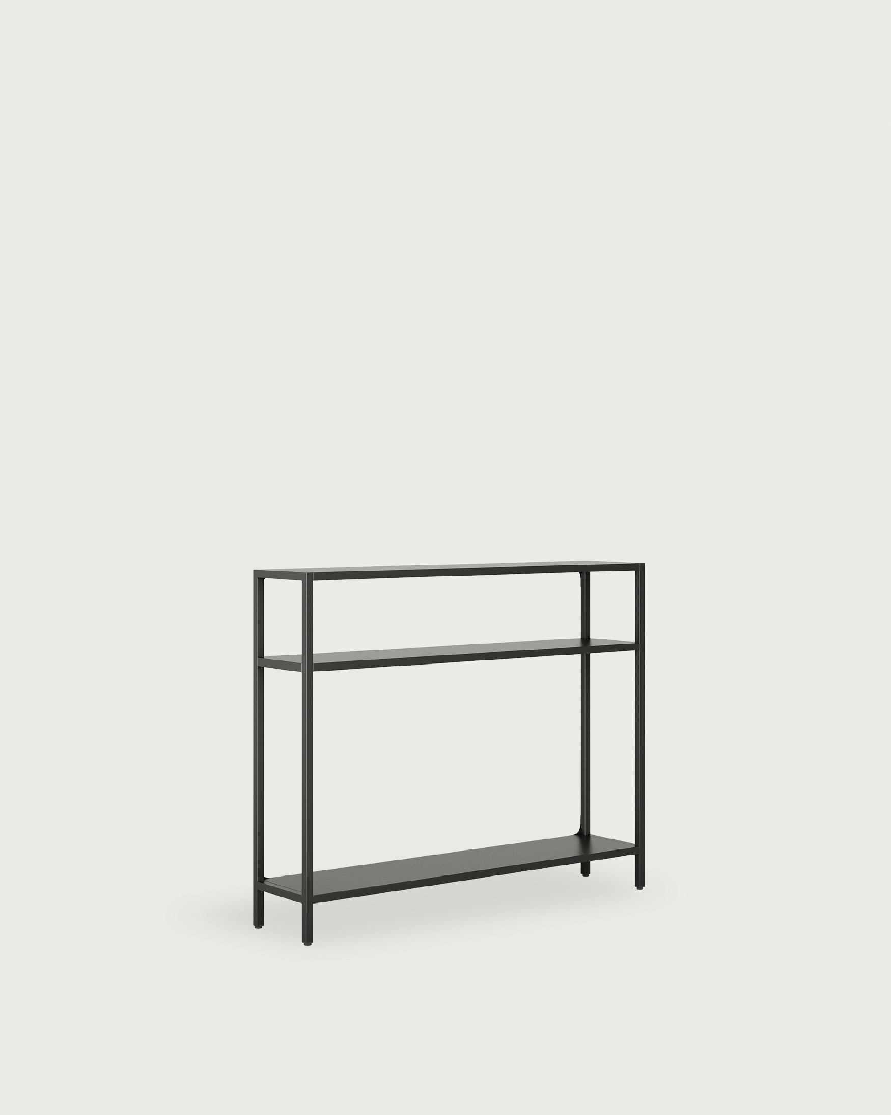 Titania metal shelf / hall stand lacquered in black 110 x 90 x 25 cm