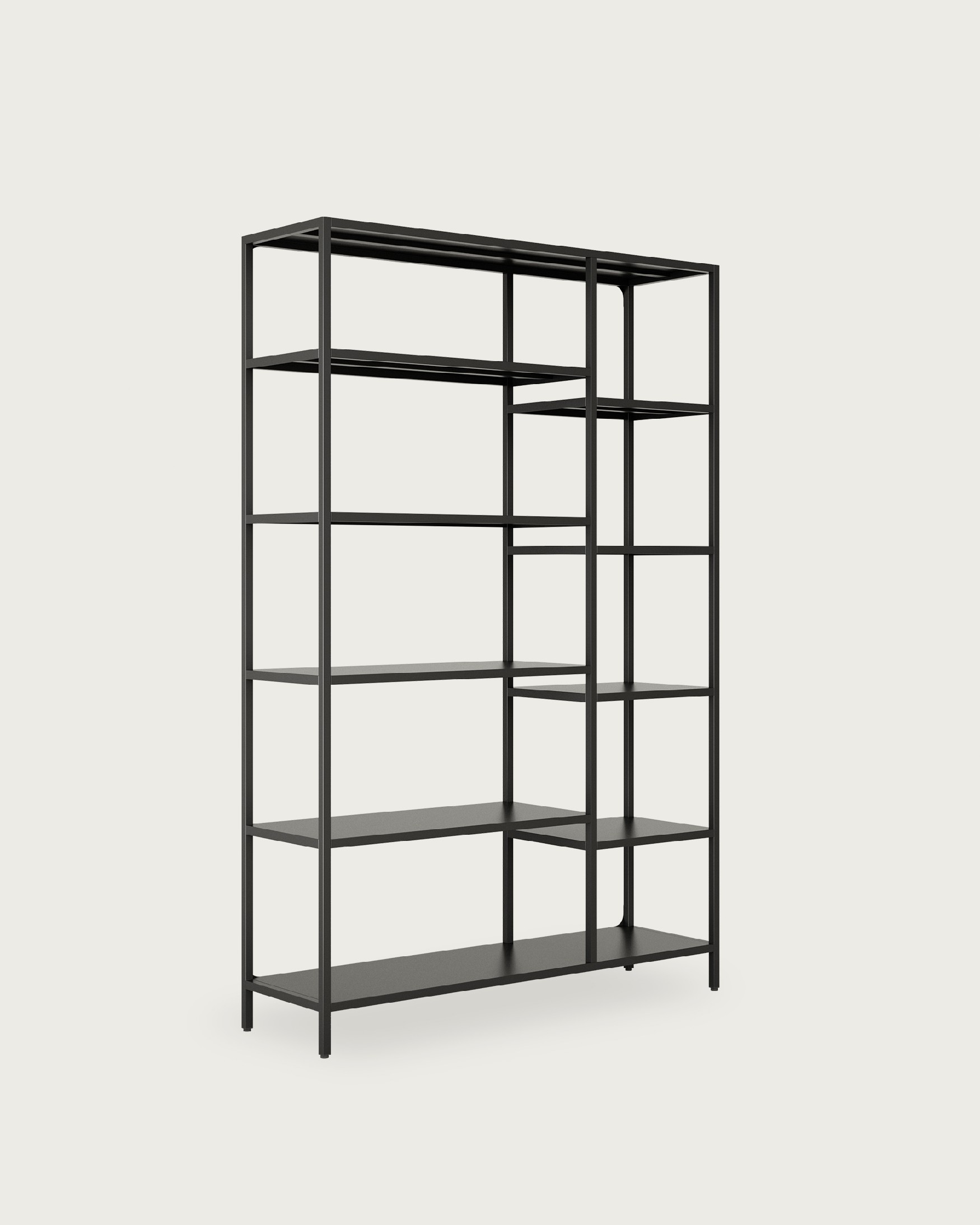 Étagère Titania en métal laqué noir 120 x 185 x 35 cm