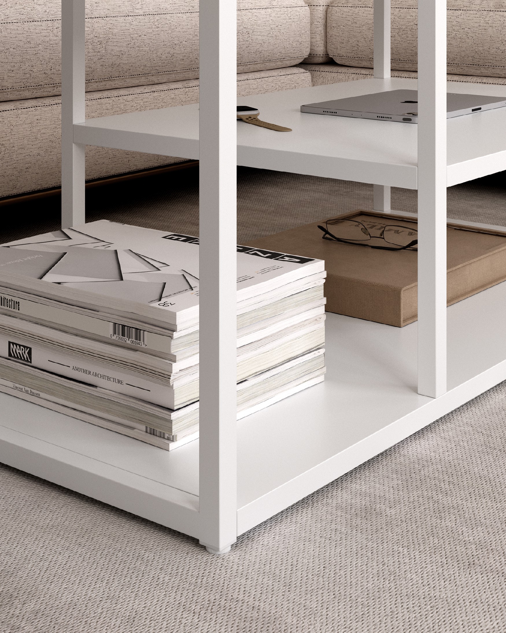 Mesa auxiliar Titania lacada crema 100 x 45 cm