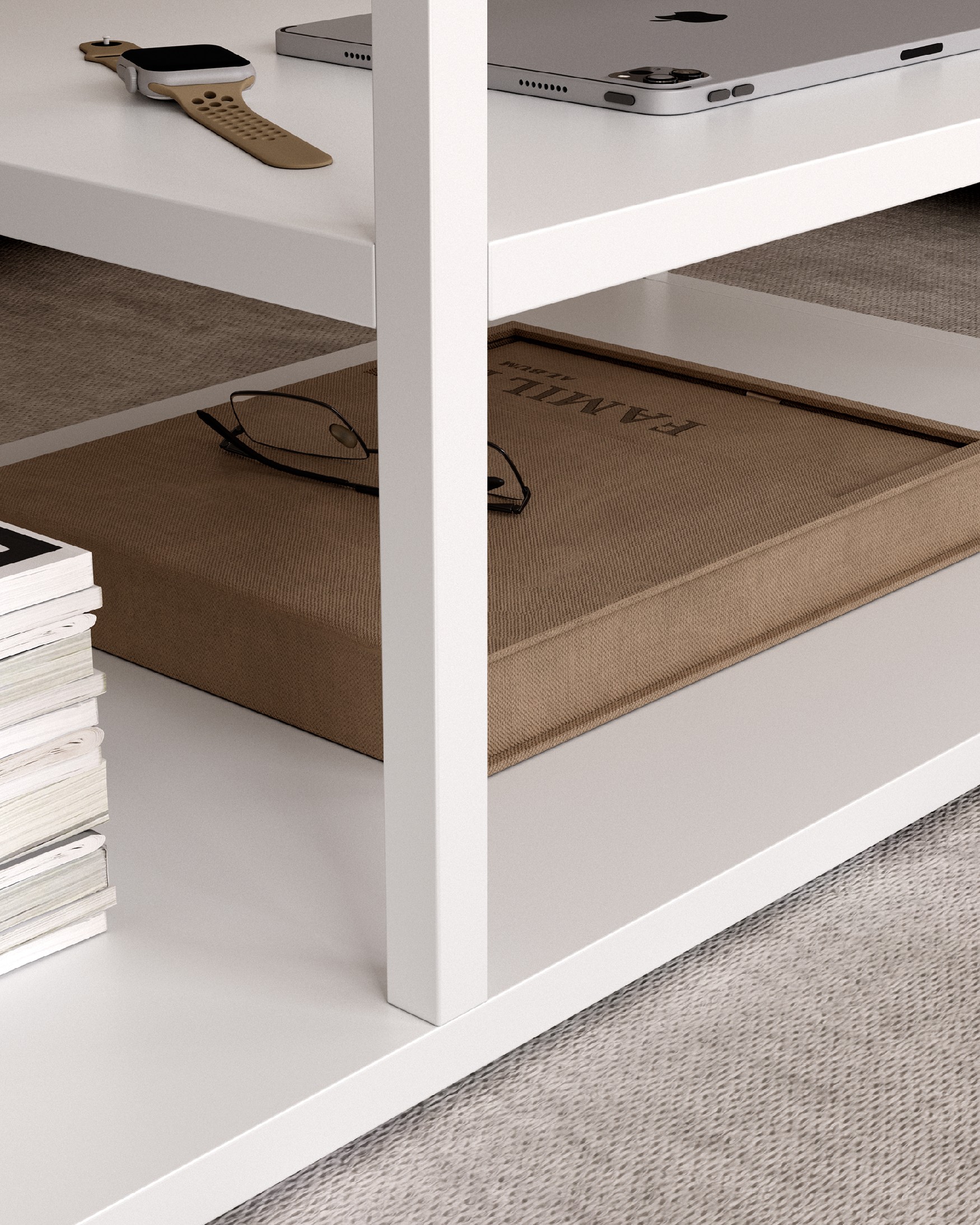 Mesa auxiliar Titania lacada crema 100 x 45 cm