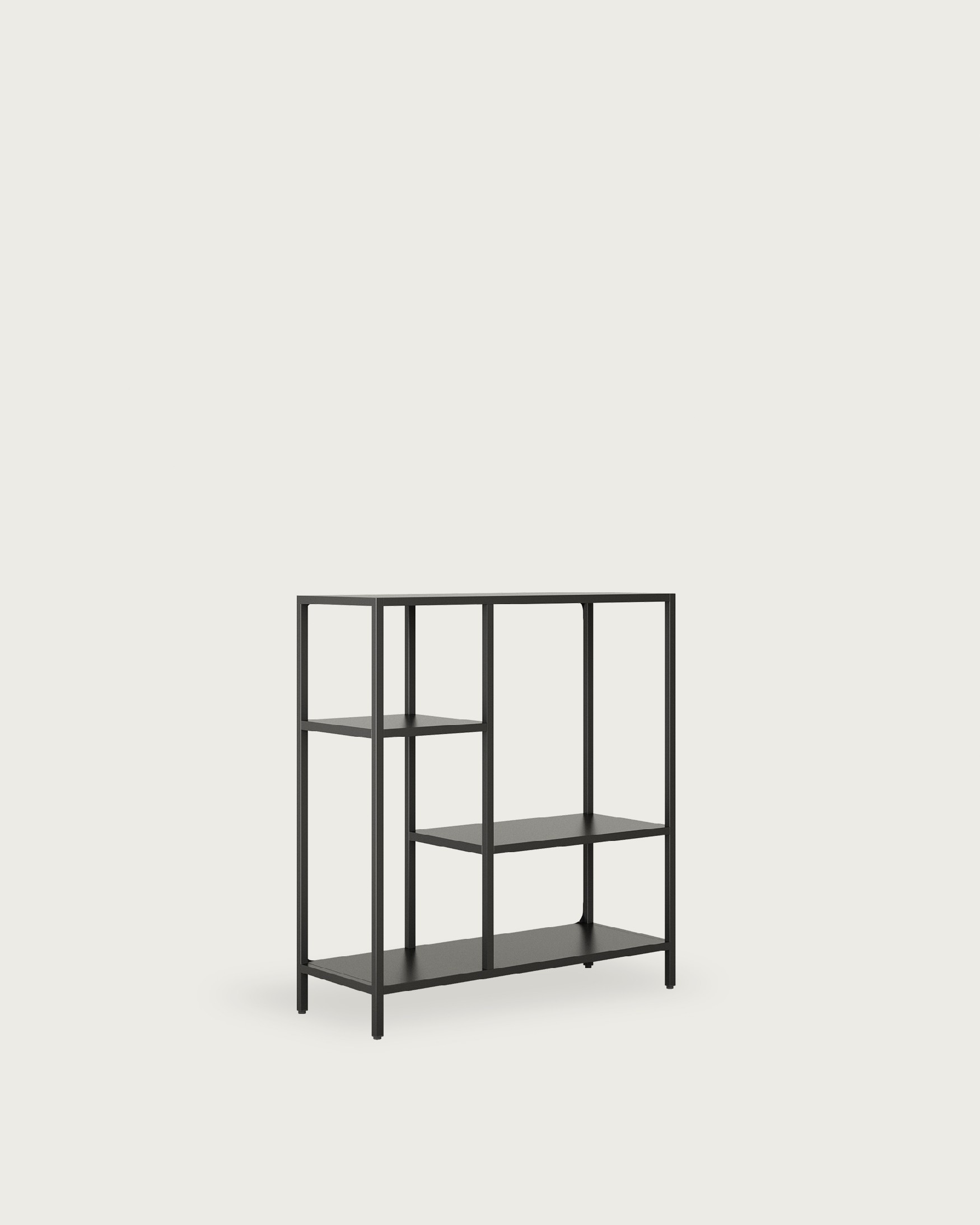 Titania metal shelf / hallway lacquered in black 90 x 100 x 35 cm